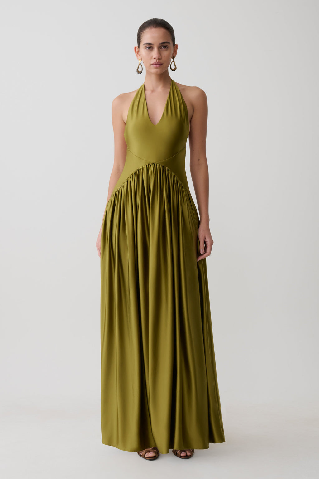 Cypress Halter Maxi Dress - Olive