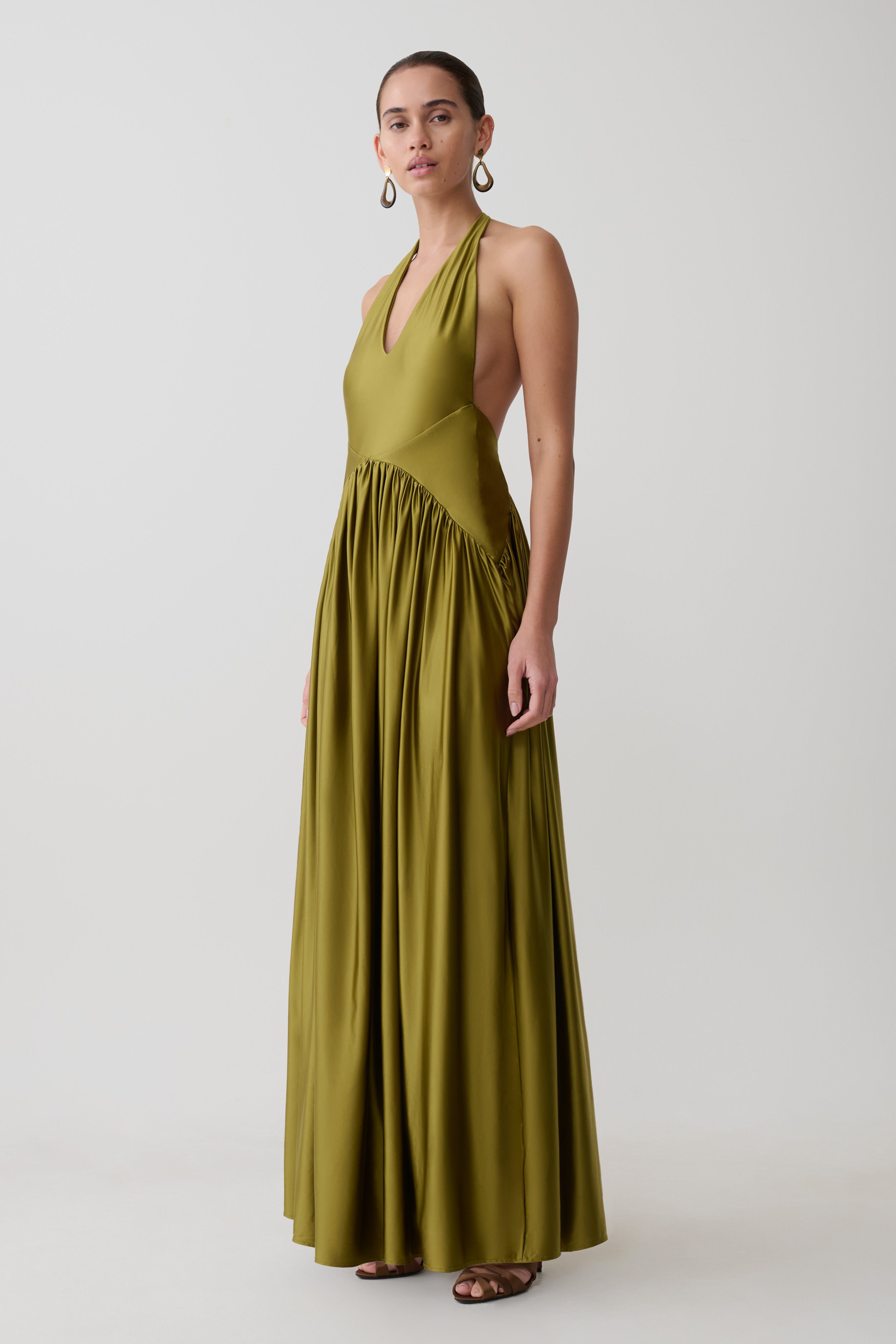 Cypress Halter Maxi Dress - Olive