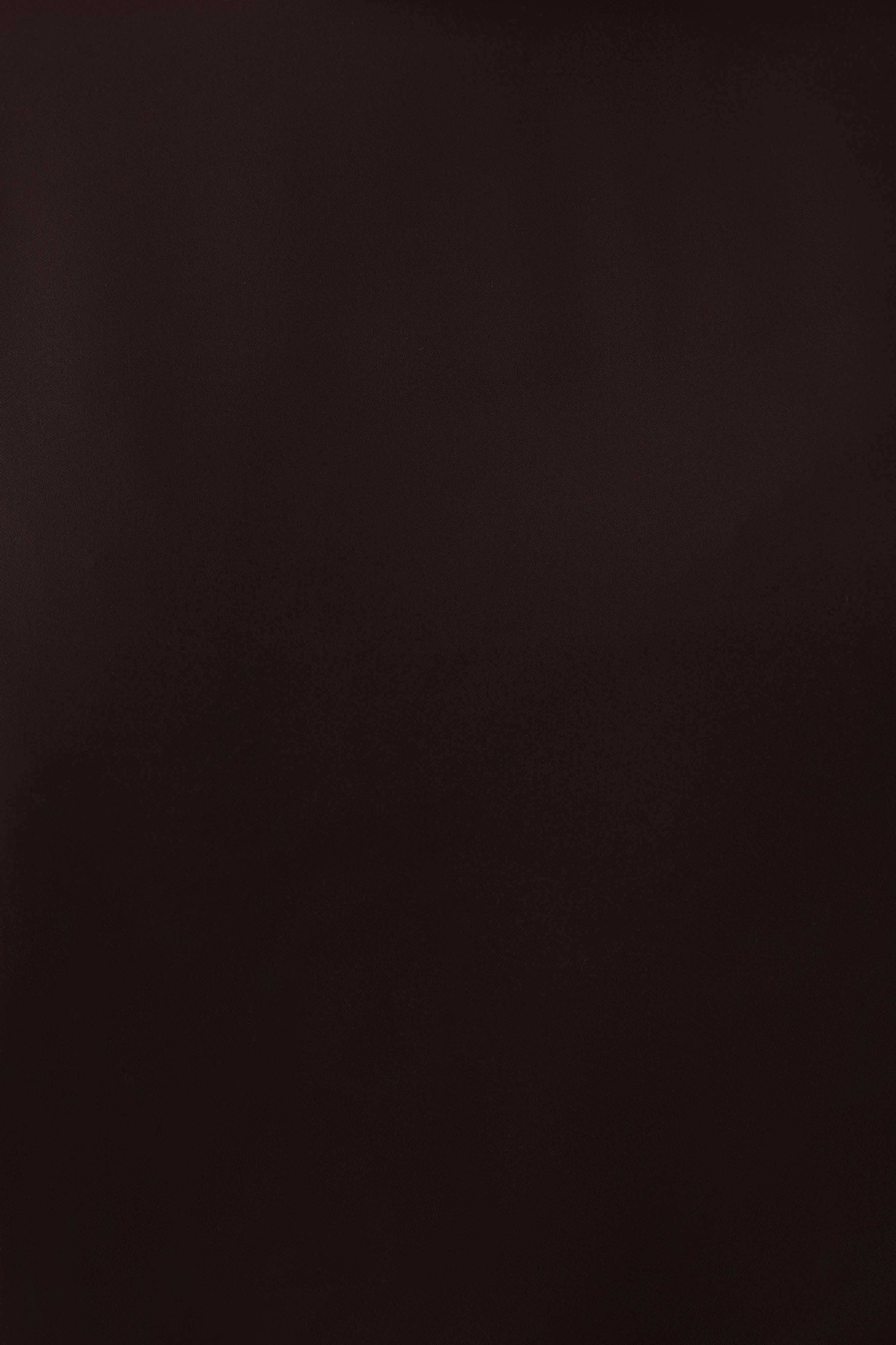 Harlyn Shoulder Pad Short Sleeve Satin Top - Dark Chocolate