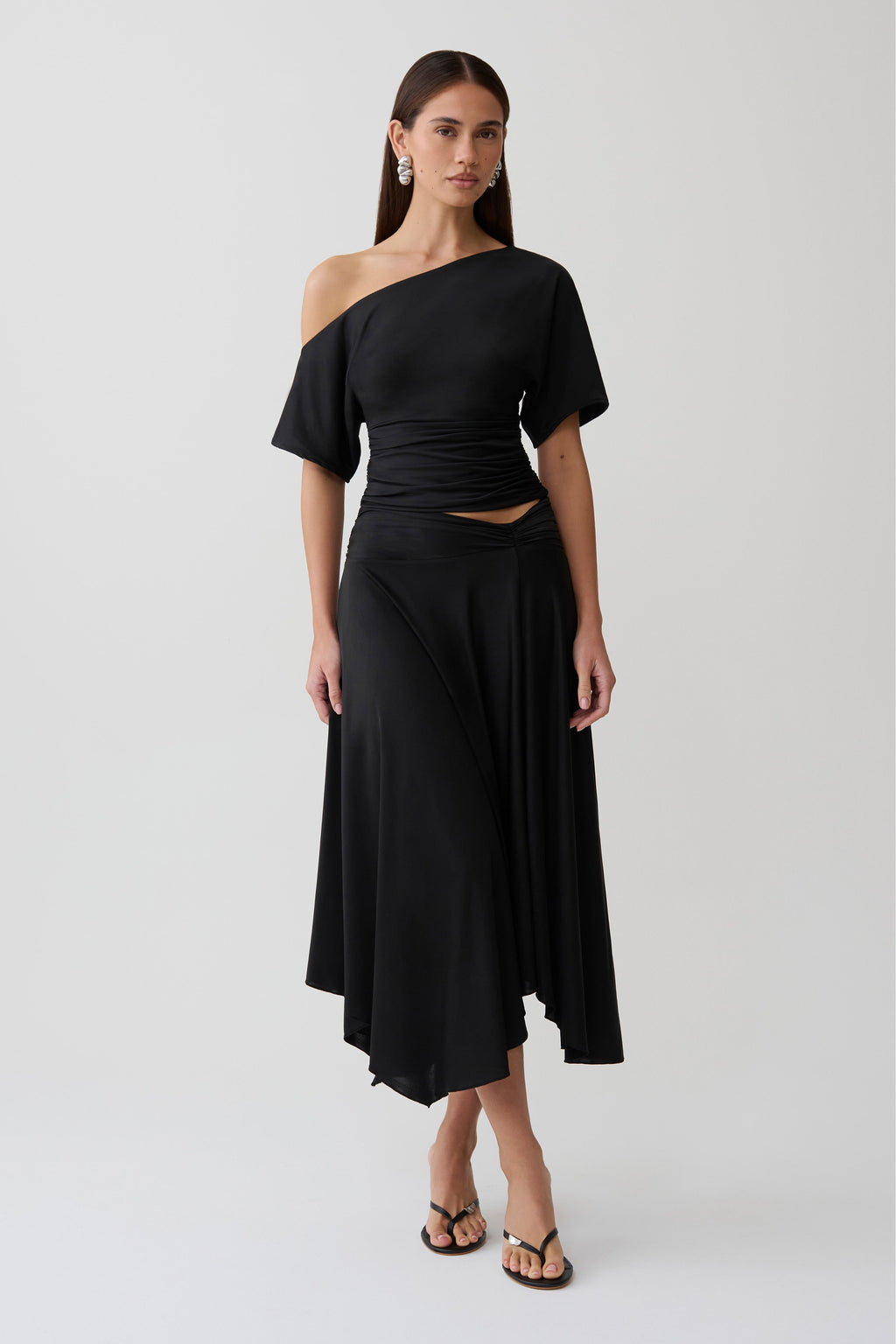 Luu Slinky Midi Skirt - Black