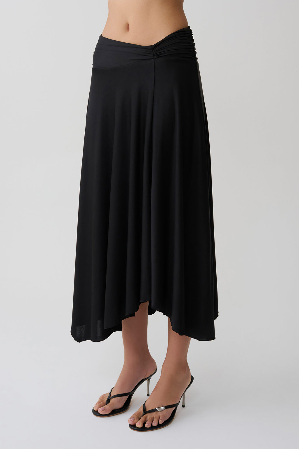 Luu Slinky Midi Skirt - Black