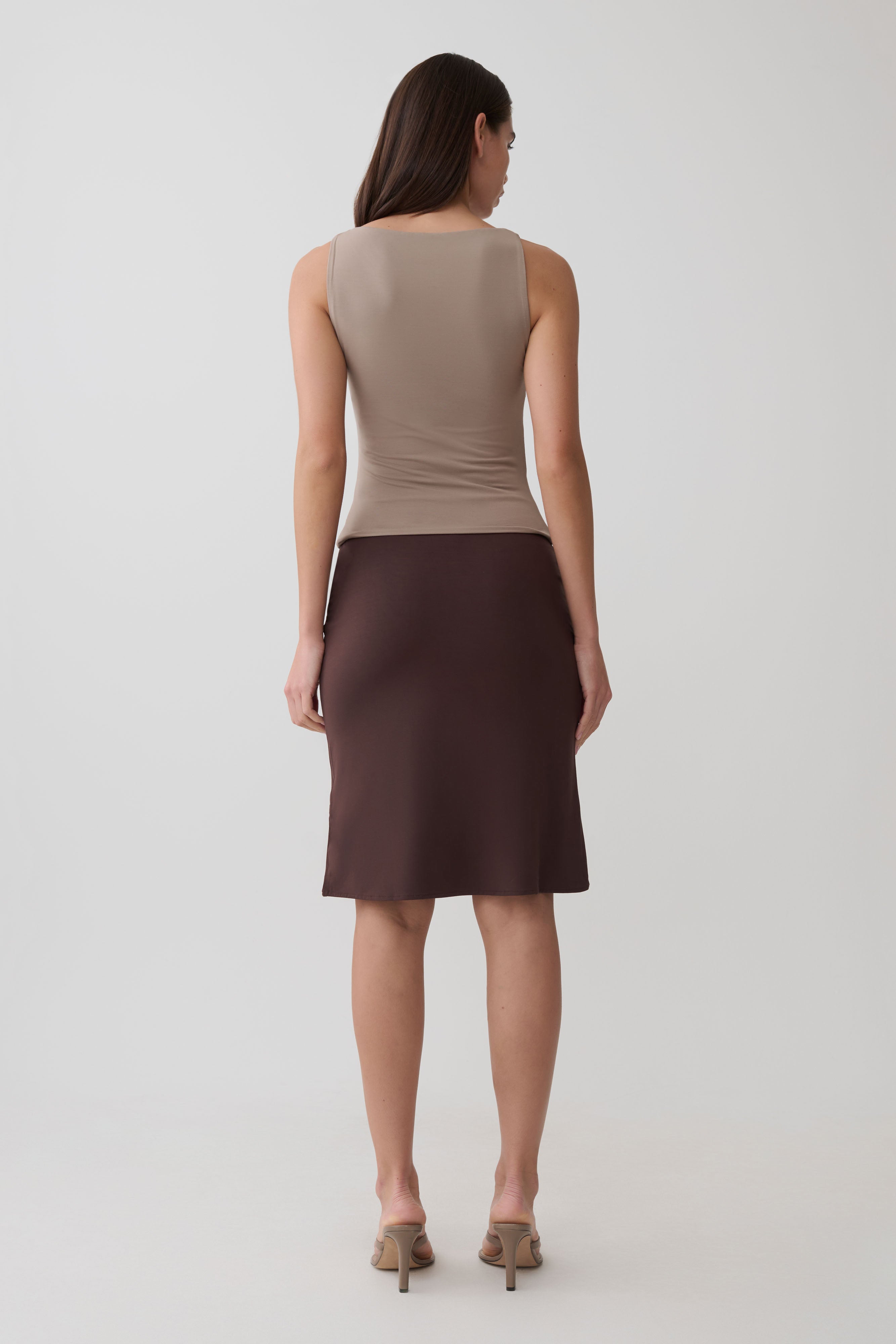 Greer Knee Length Skirt - Espresso