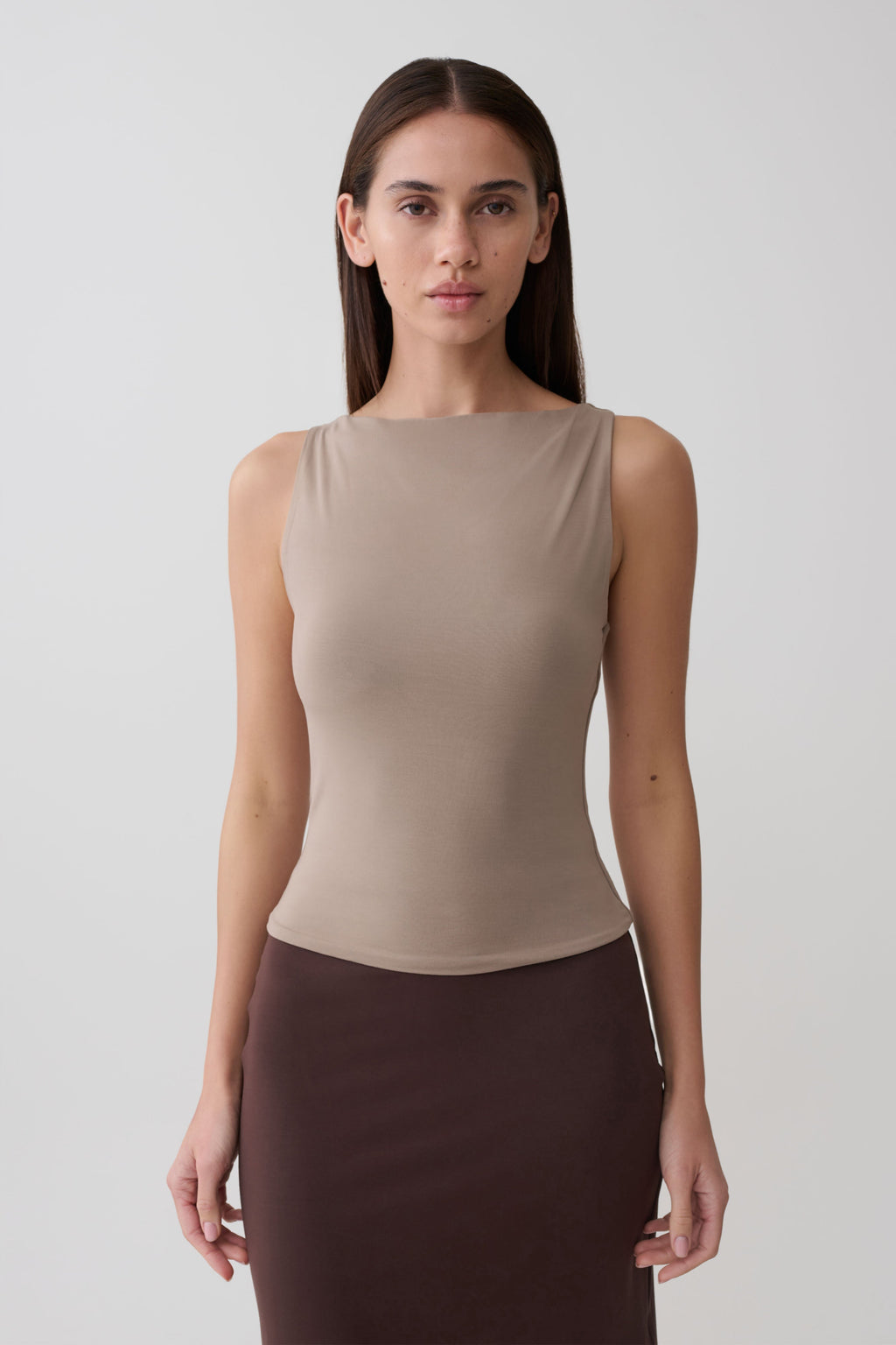 Nicolette Sleeveless Tank Top - Neutral