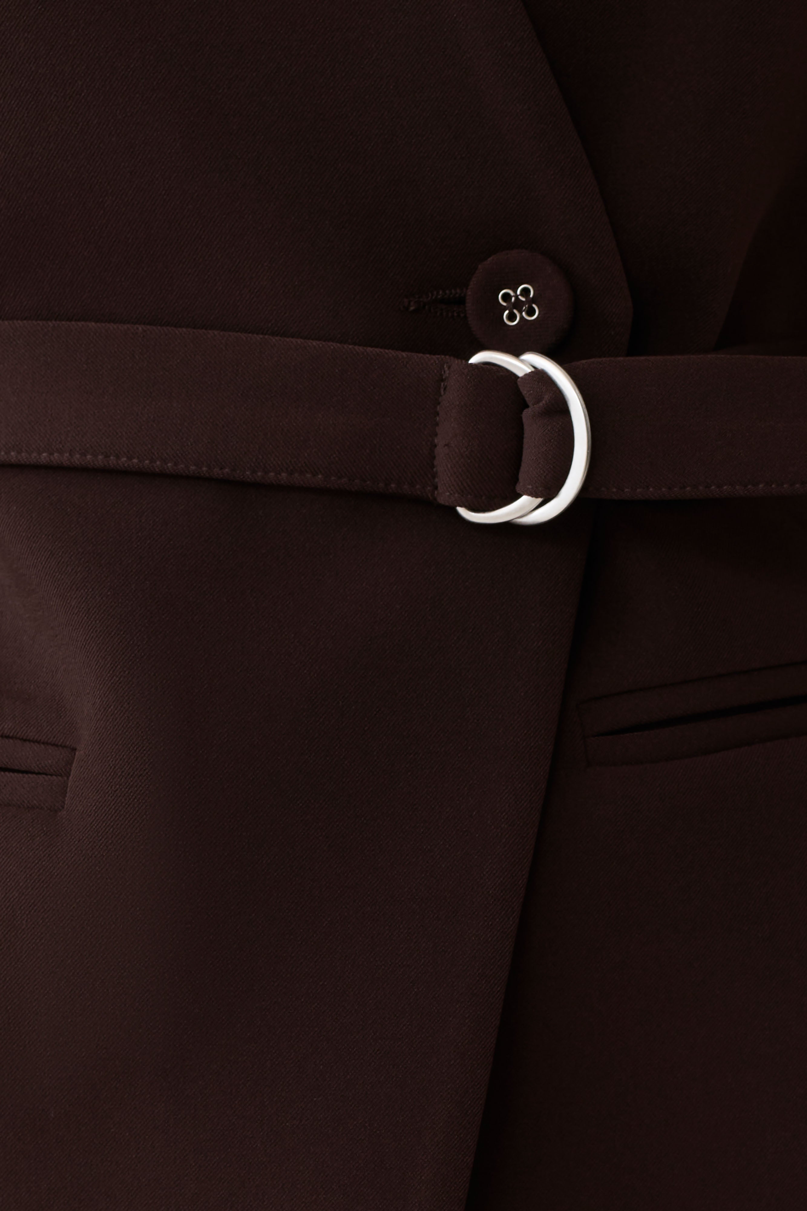 Darcie Drop Shoulder Suiting Blazer - Dark Chocolate