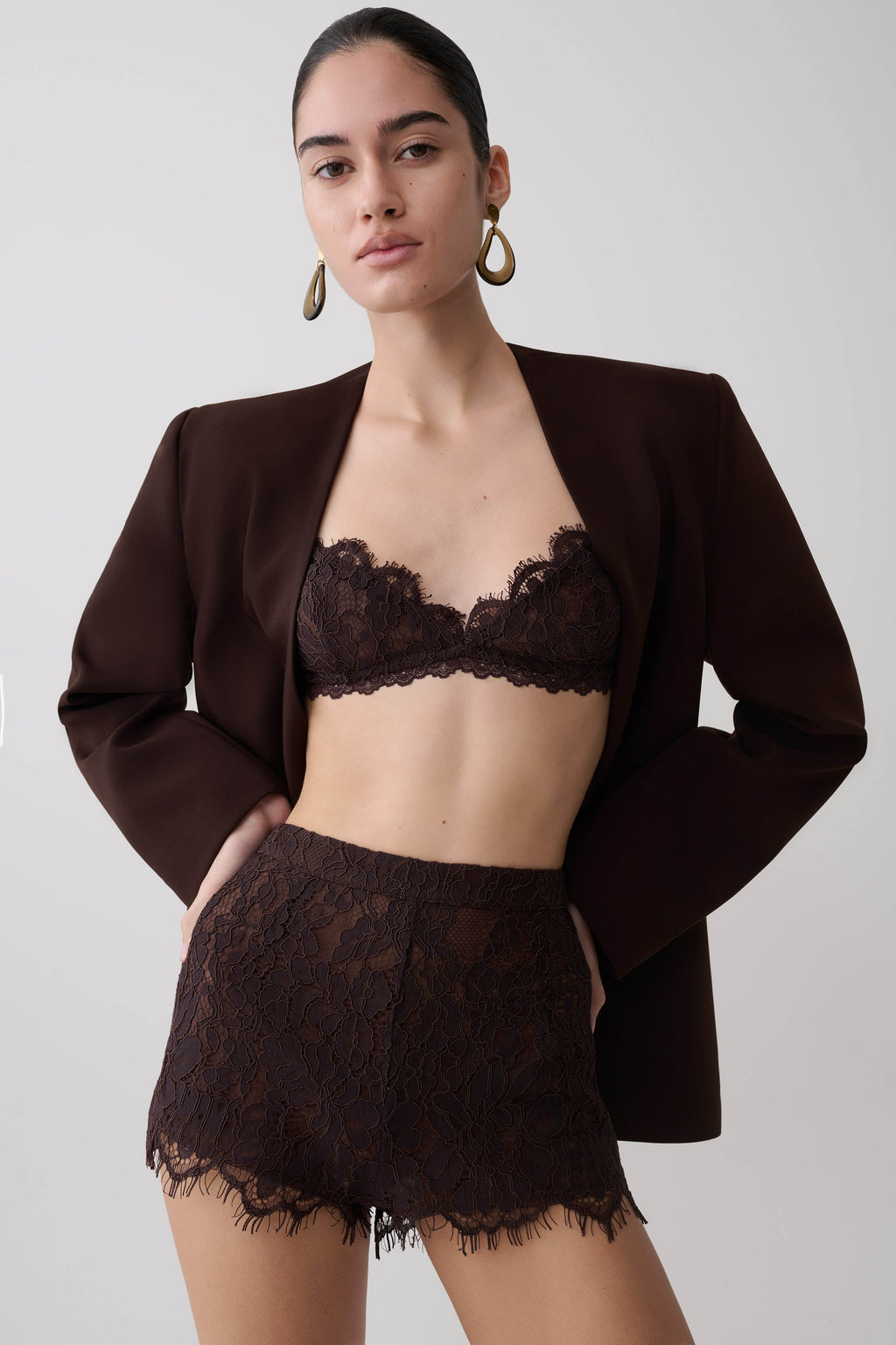 Gigi Lace Bralette - Dark Chocolate