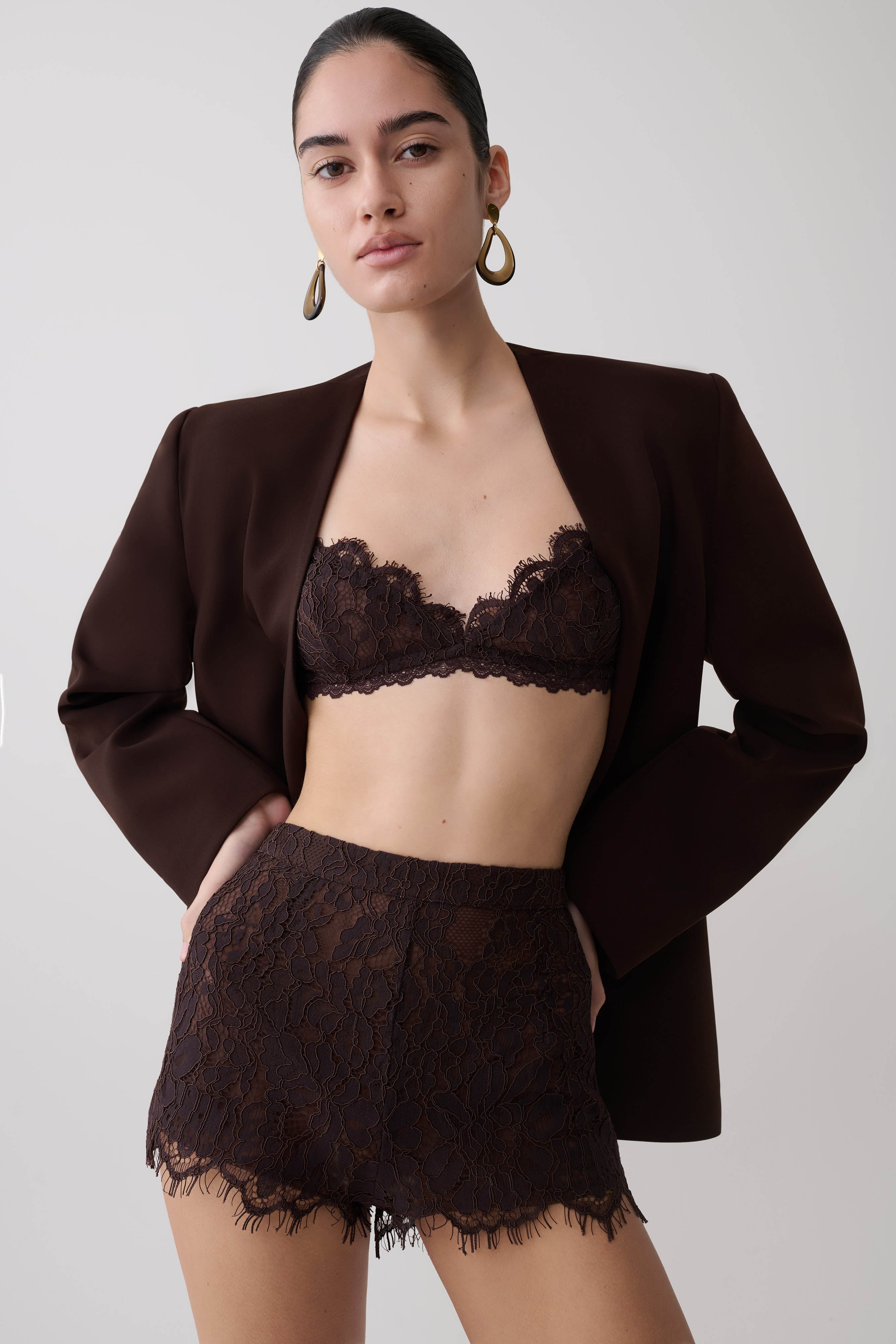 Gigi Lace Bralette - Dark Chocolate