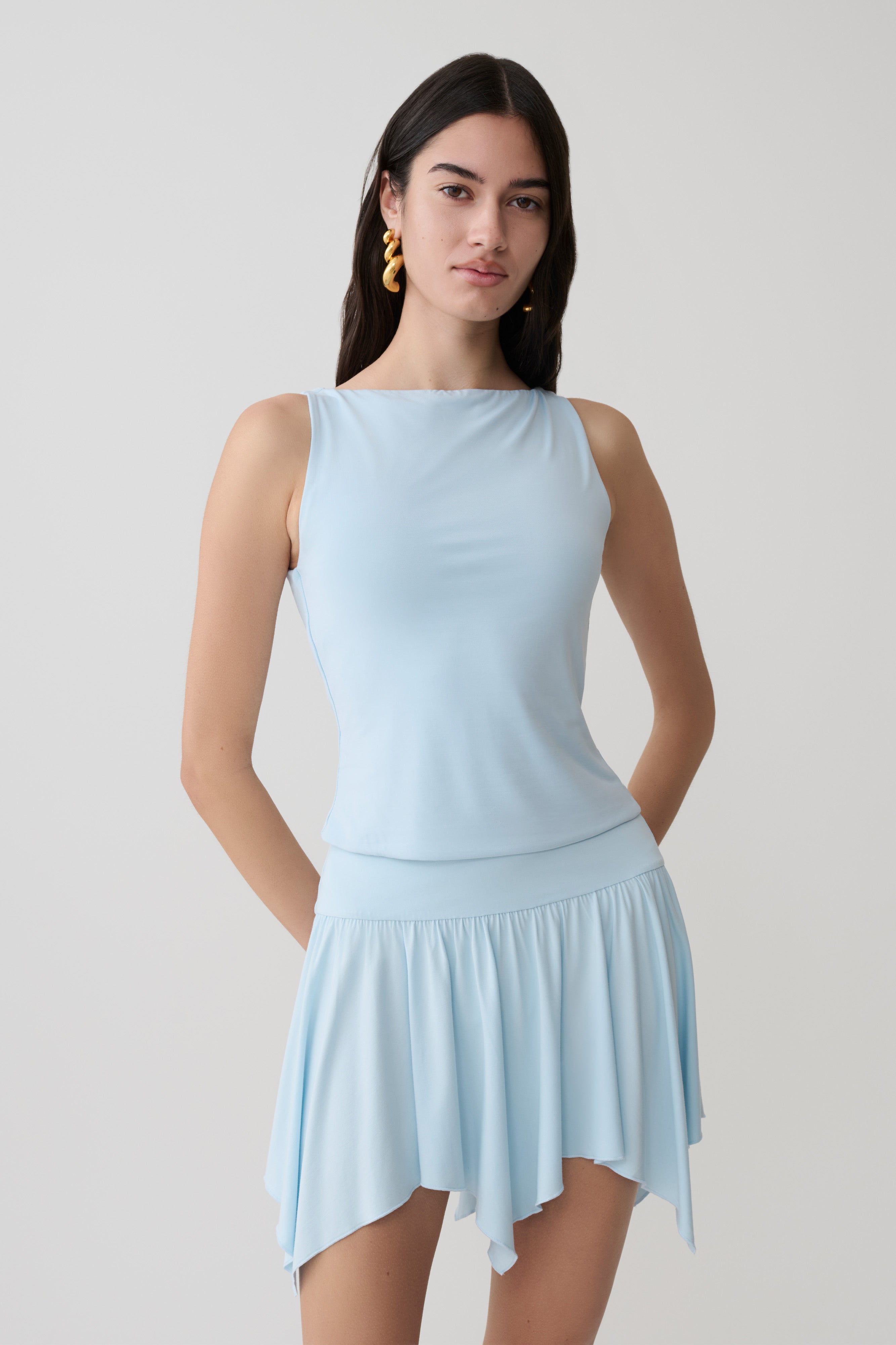 Nicolette Sleeveless Tank Top - Pale Blue