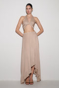 Nola Lurex Maxi Skirt - Gold