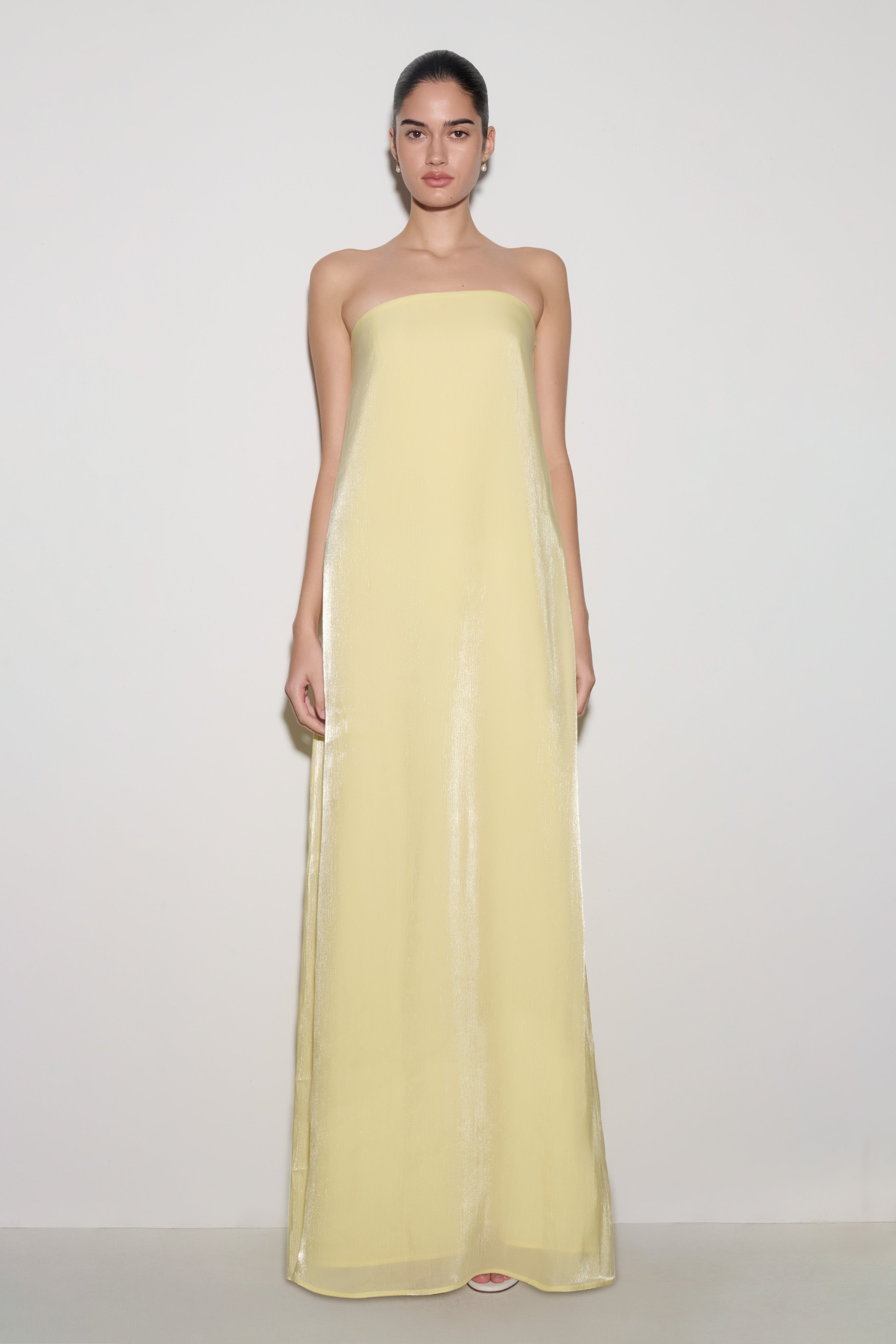 Olivia Strapless Maxi Dress - Lemon