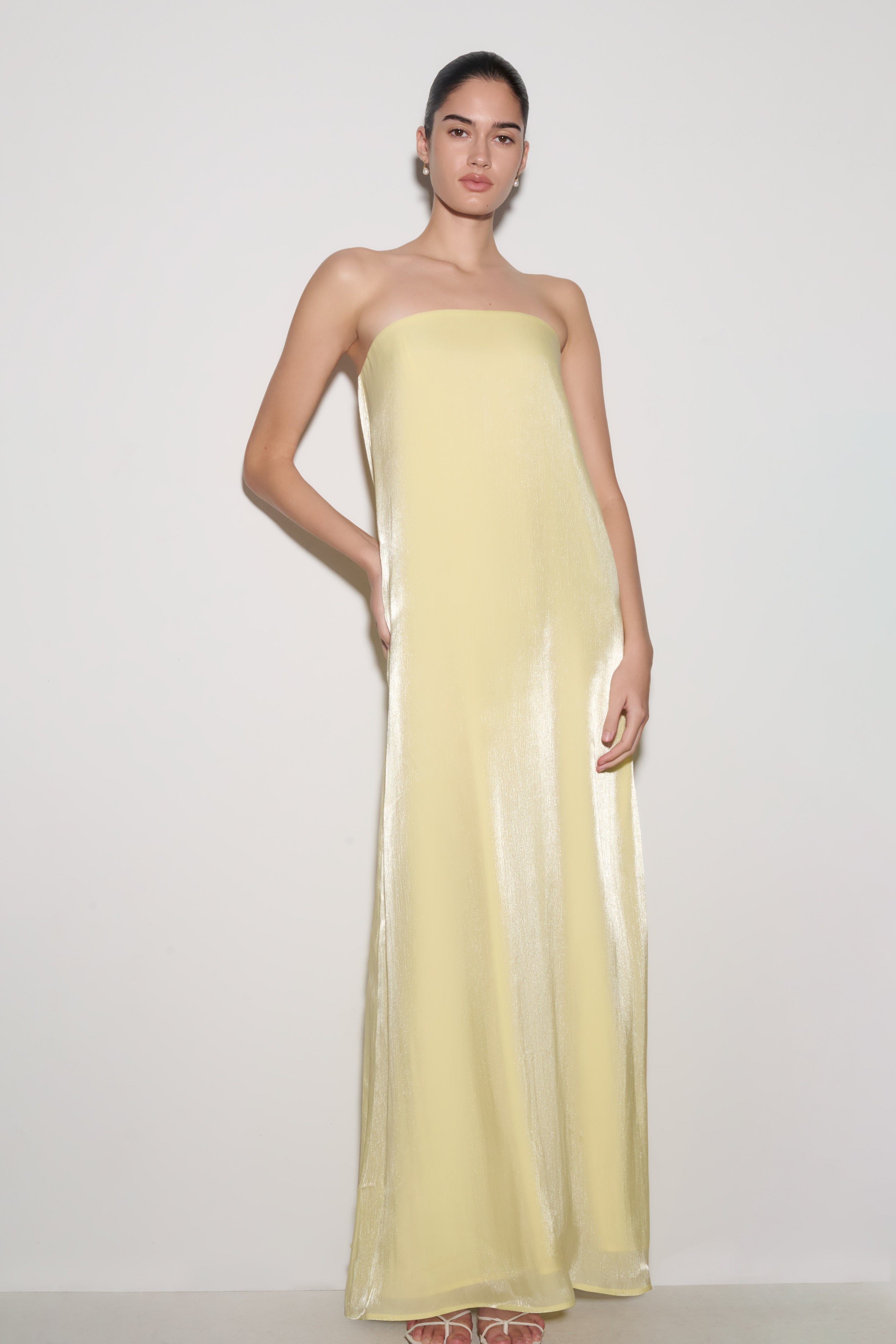 Olivia Strapless Maxi Dress - Lemon