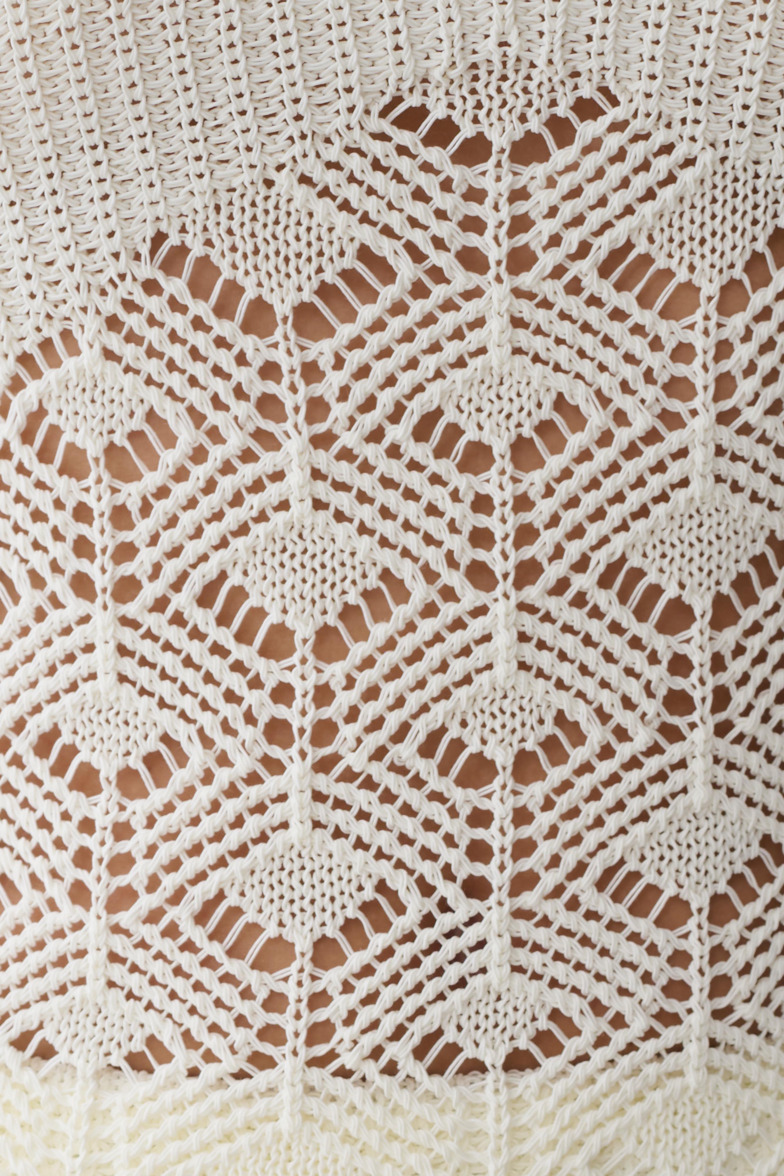 Atlantis Crochet Knit Top - White