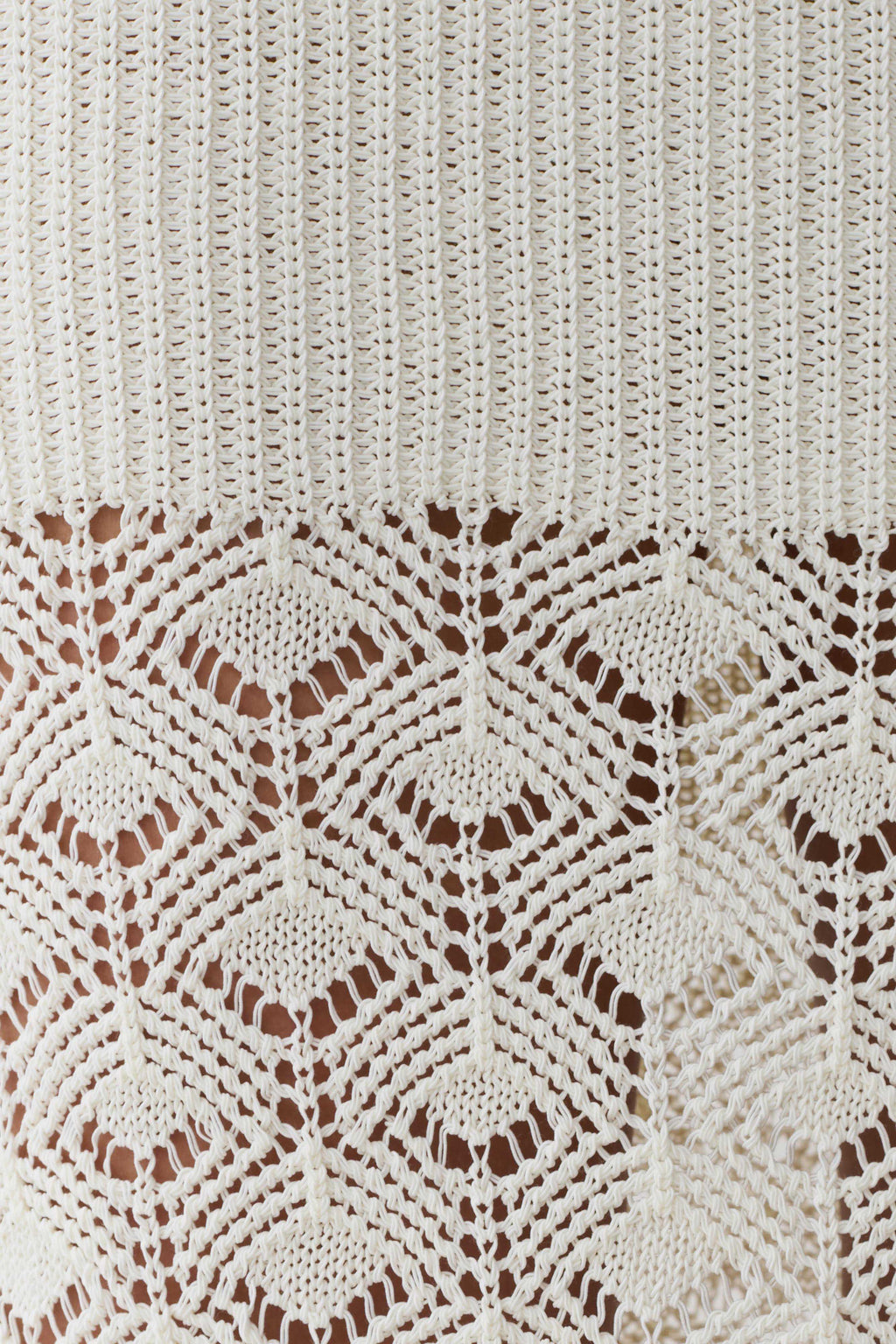 Atlantis Crochet Knit Midi Skirt - White