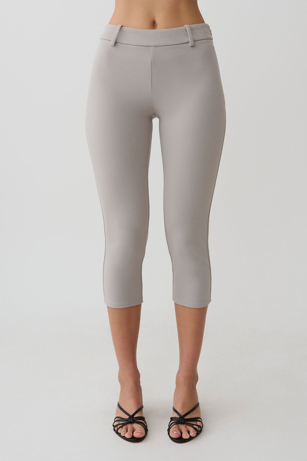 Blanca Stretch Crepe Capri Pants - Grey