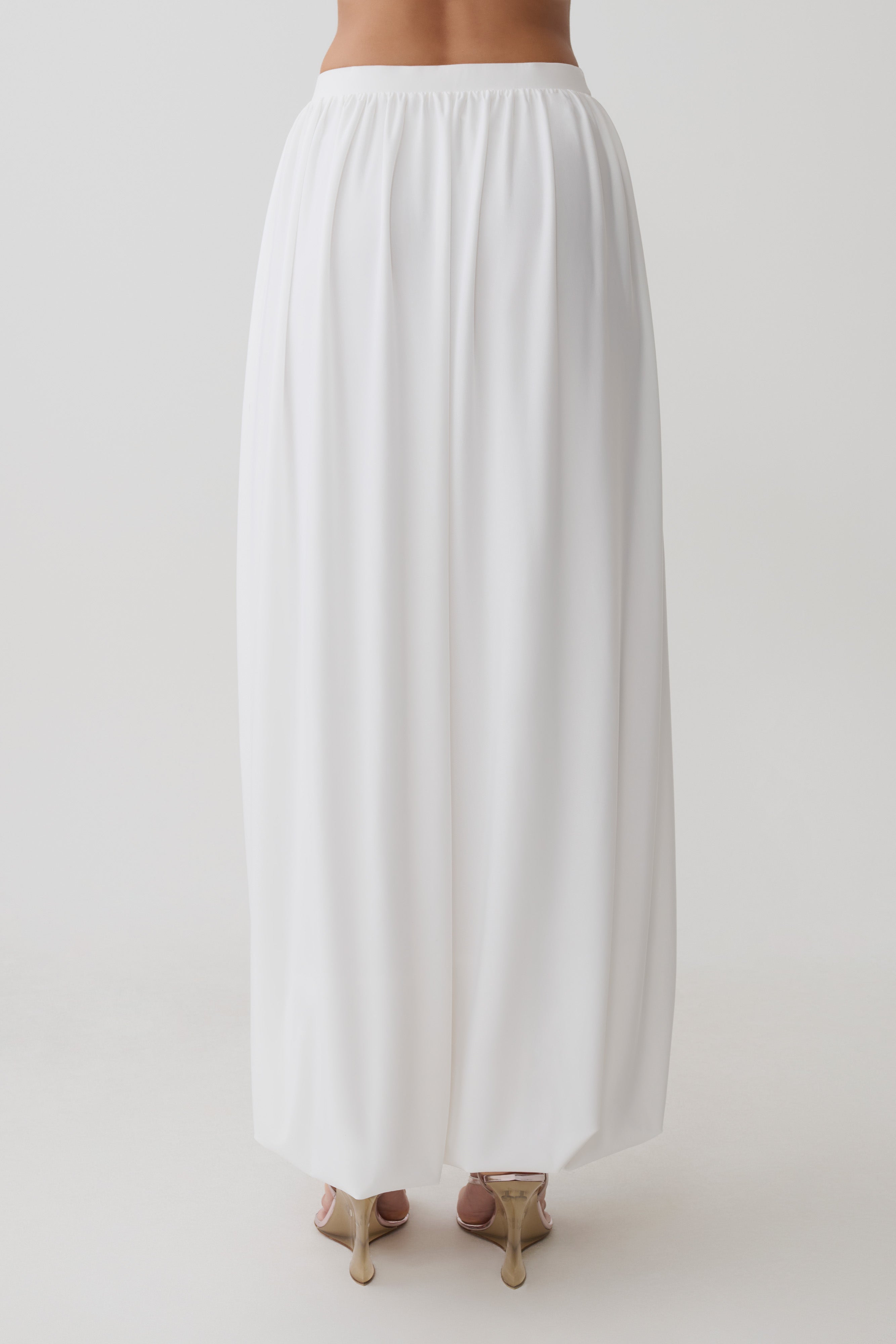 Banks Bubble Hem Midi Skirt - White