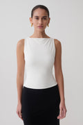 Nicolette Sleeveless Tank Top - White