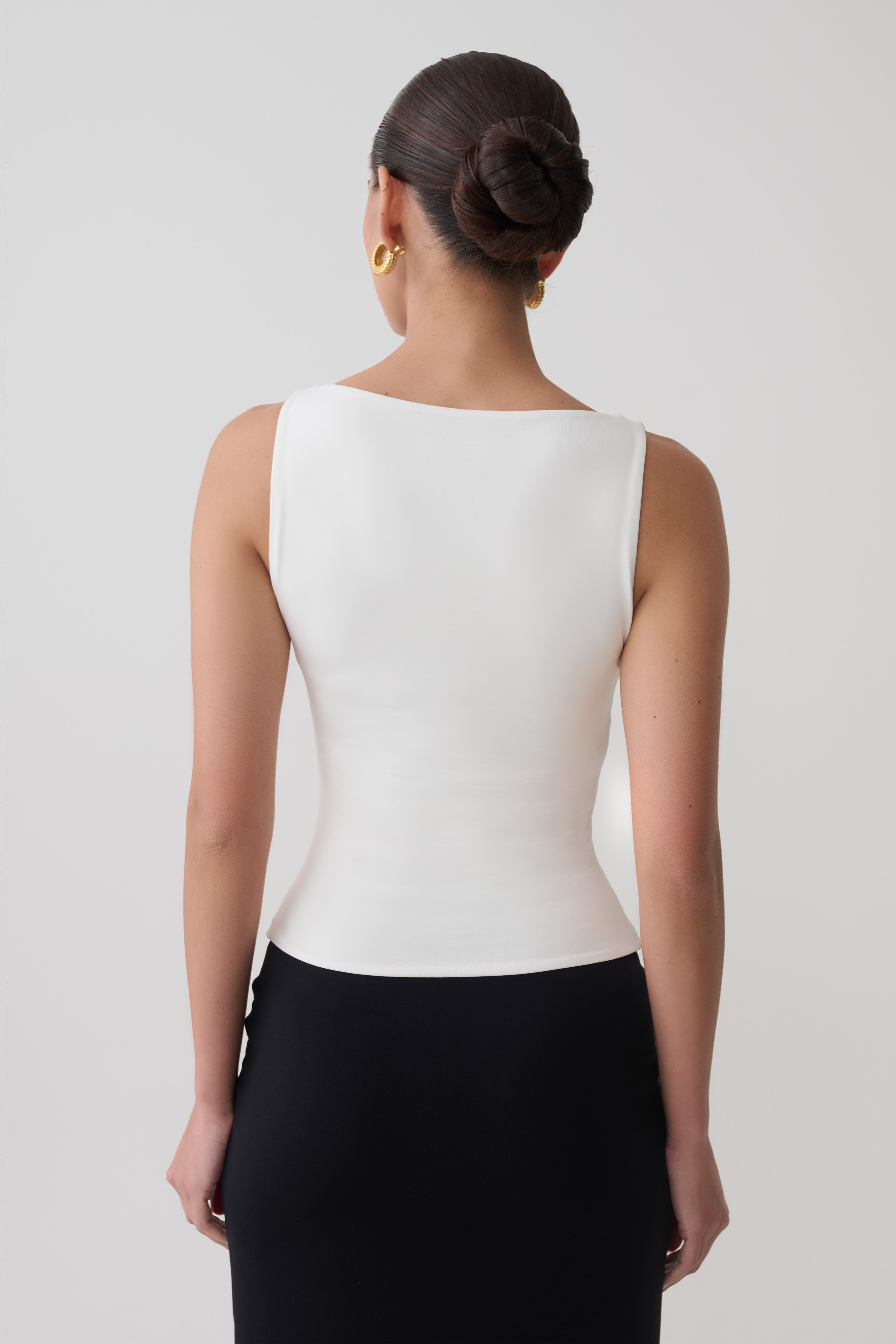 Nicolette Sleeveless Tank Top - White