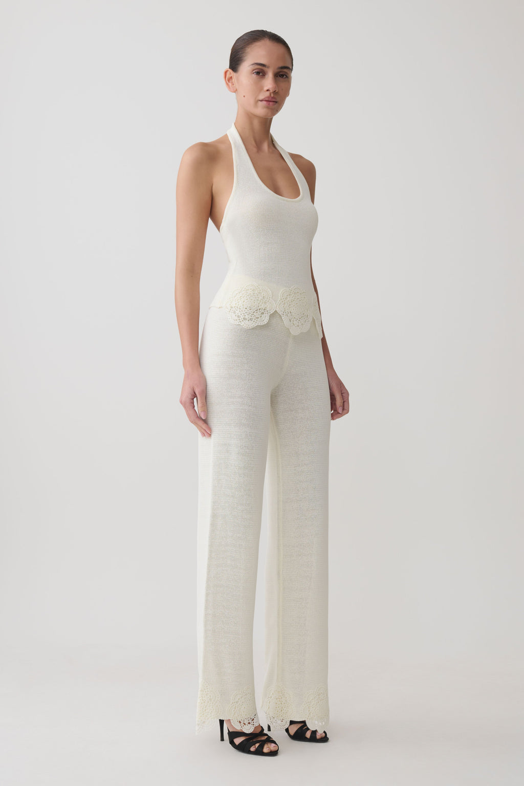 Salley Crochet Pants - Ivory
