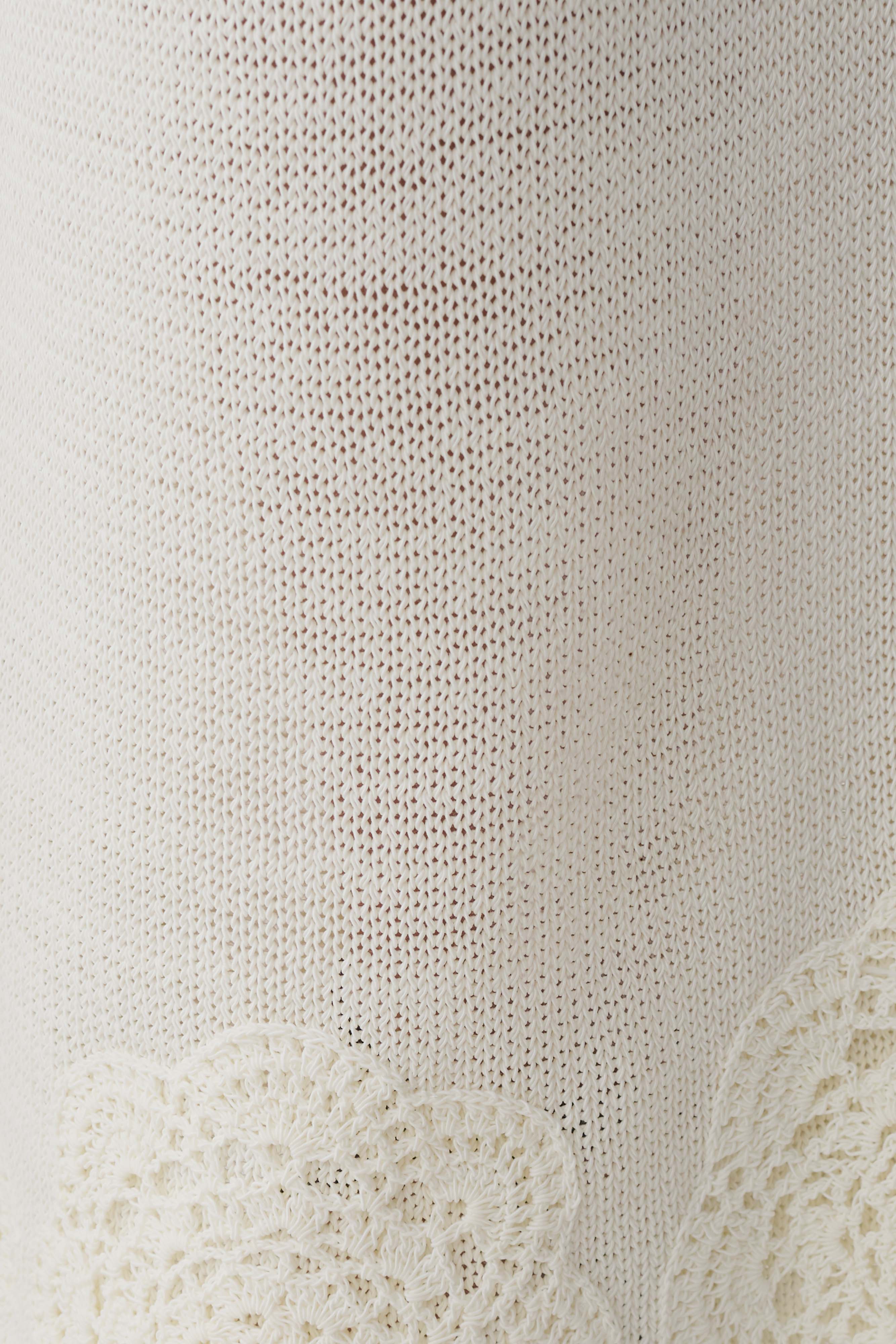 Salley Crochet Halter Longline Top - Ivory