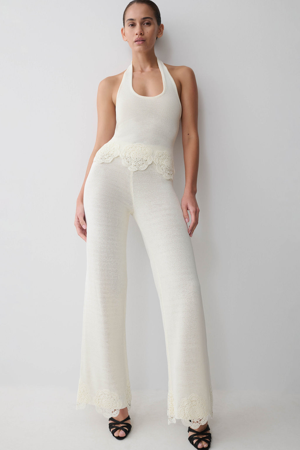 Salley Crochet Pants - Ivory