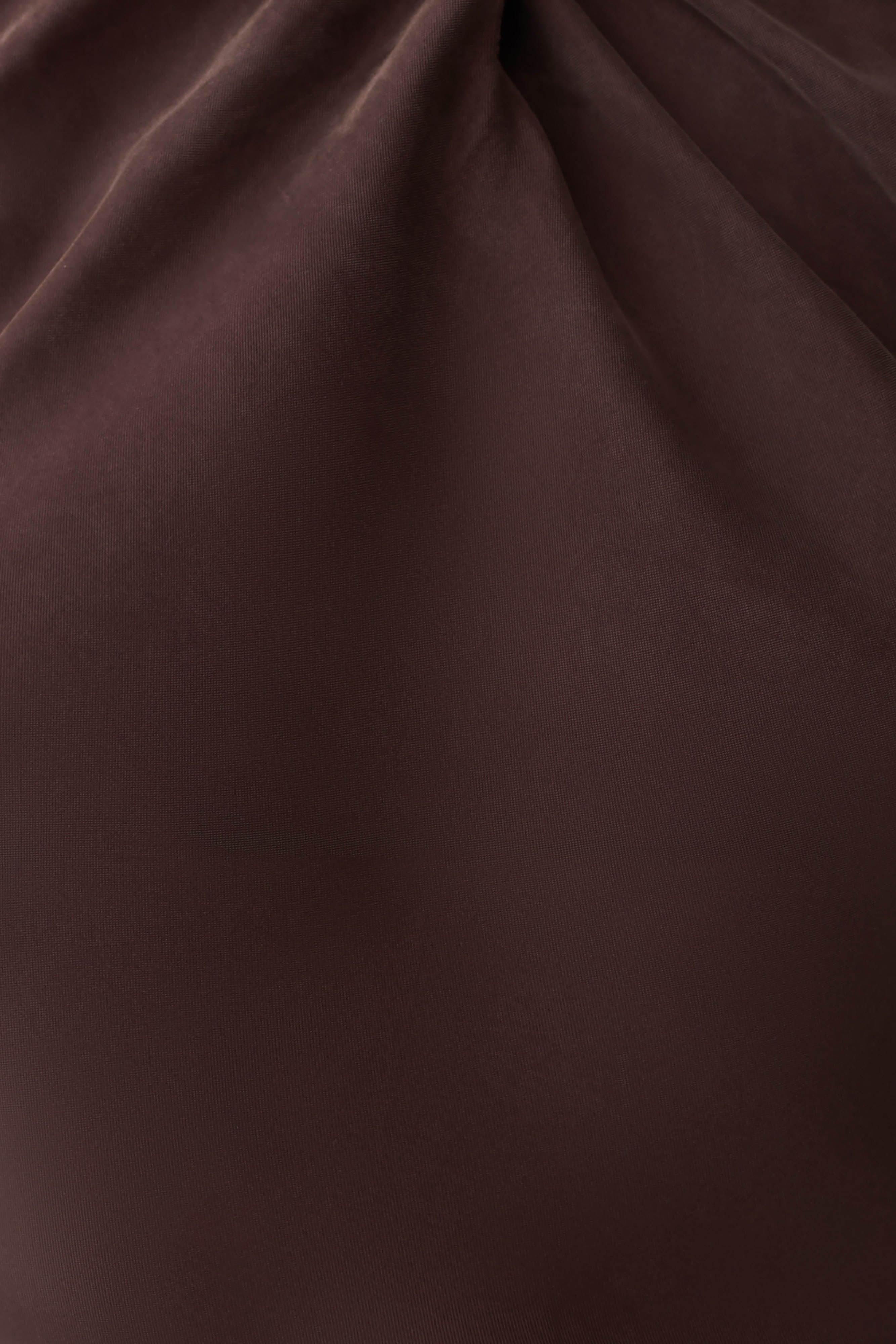 Maggie Cupro Halter Mini Dress - Dark Chocolate