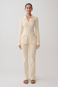 Suzie Ribbed Flared Pants - Ivory