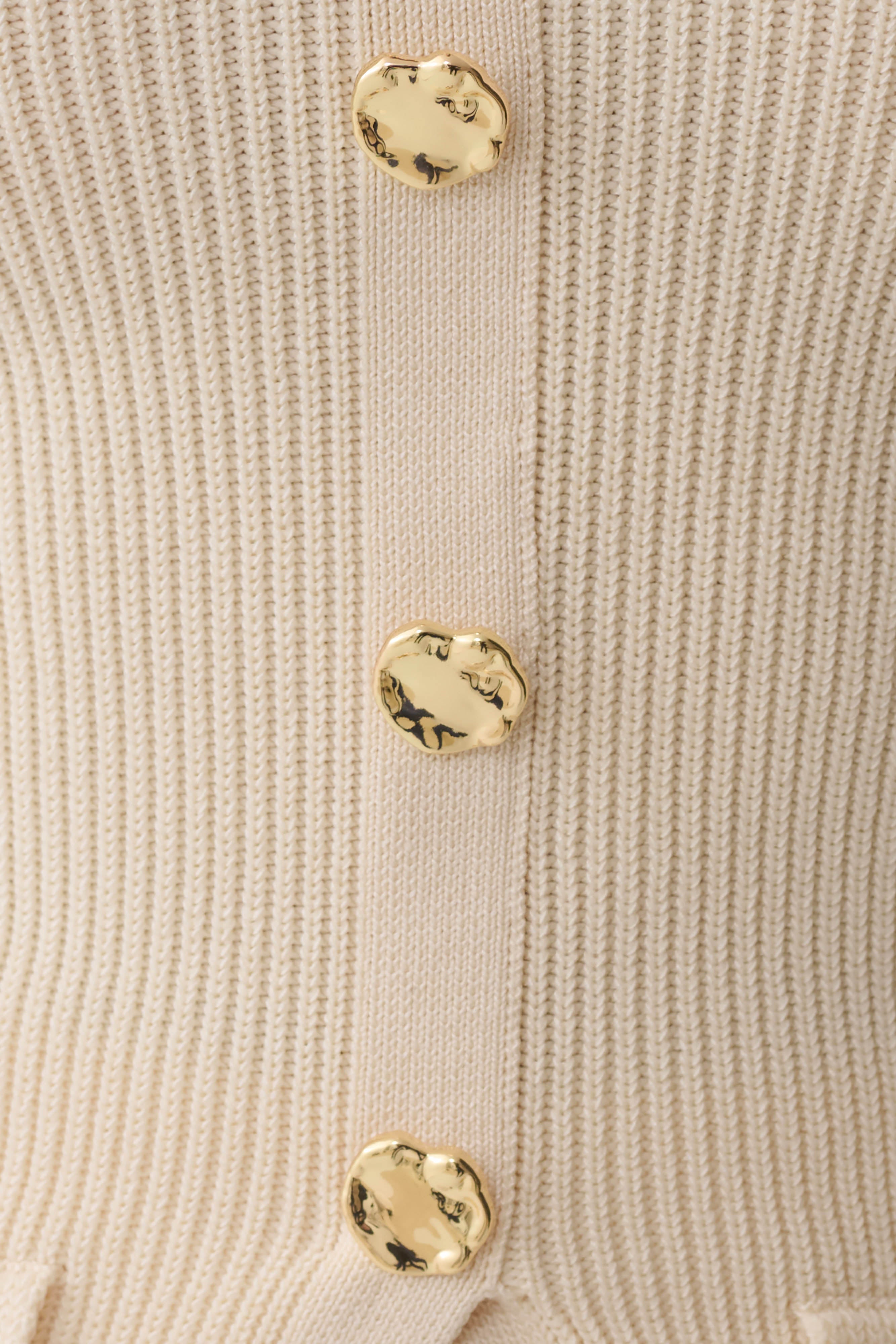 Suzie Ribbed Long Sleeve Longline Top - Ivory