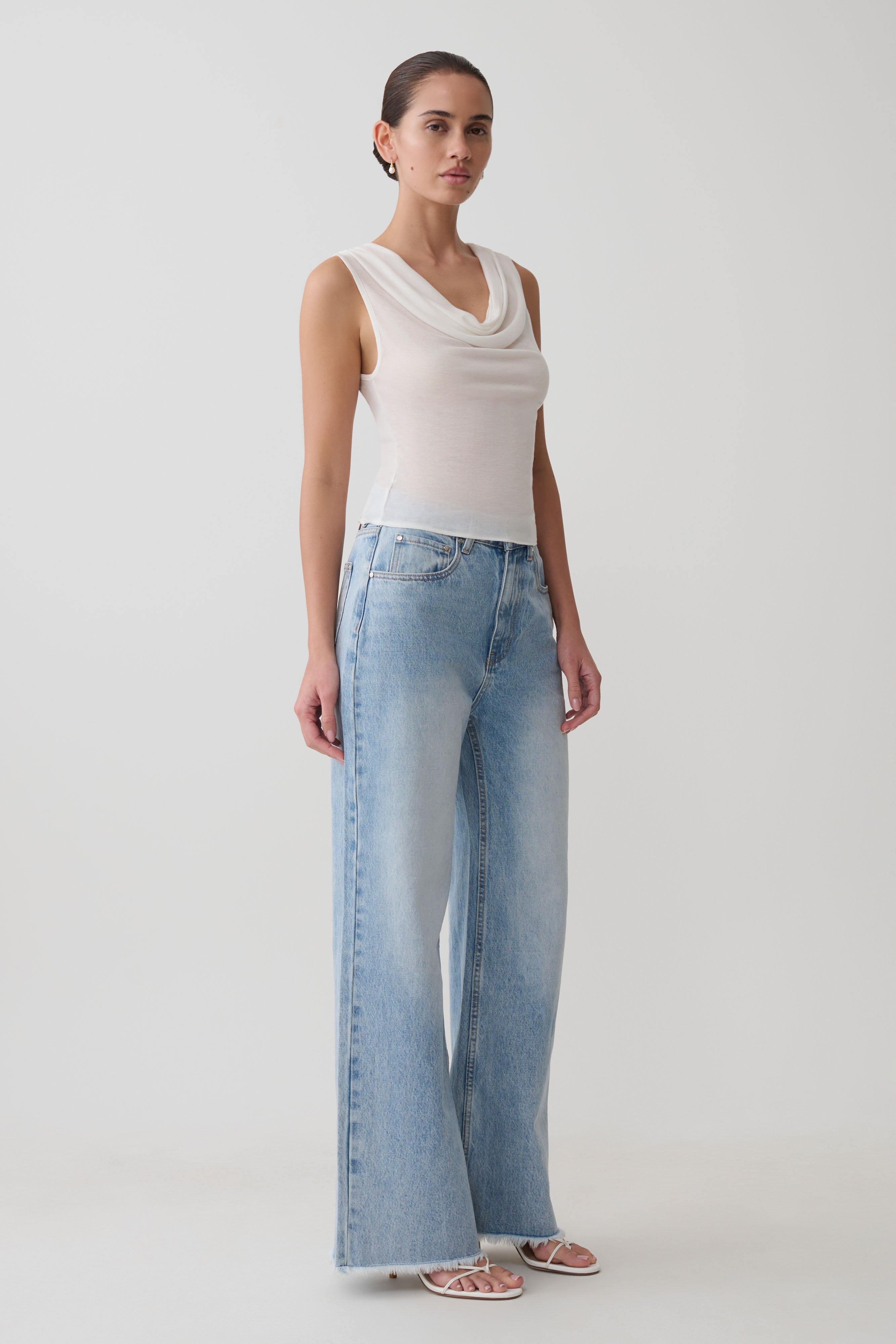 Ciaran Sleeveless Sheer Top - Ivory