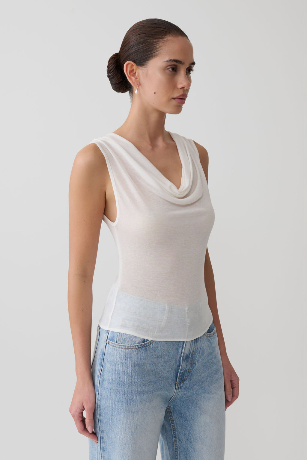 Ciaran Sleeveless Sheer Top - Ivory
