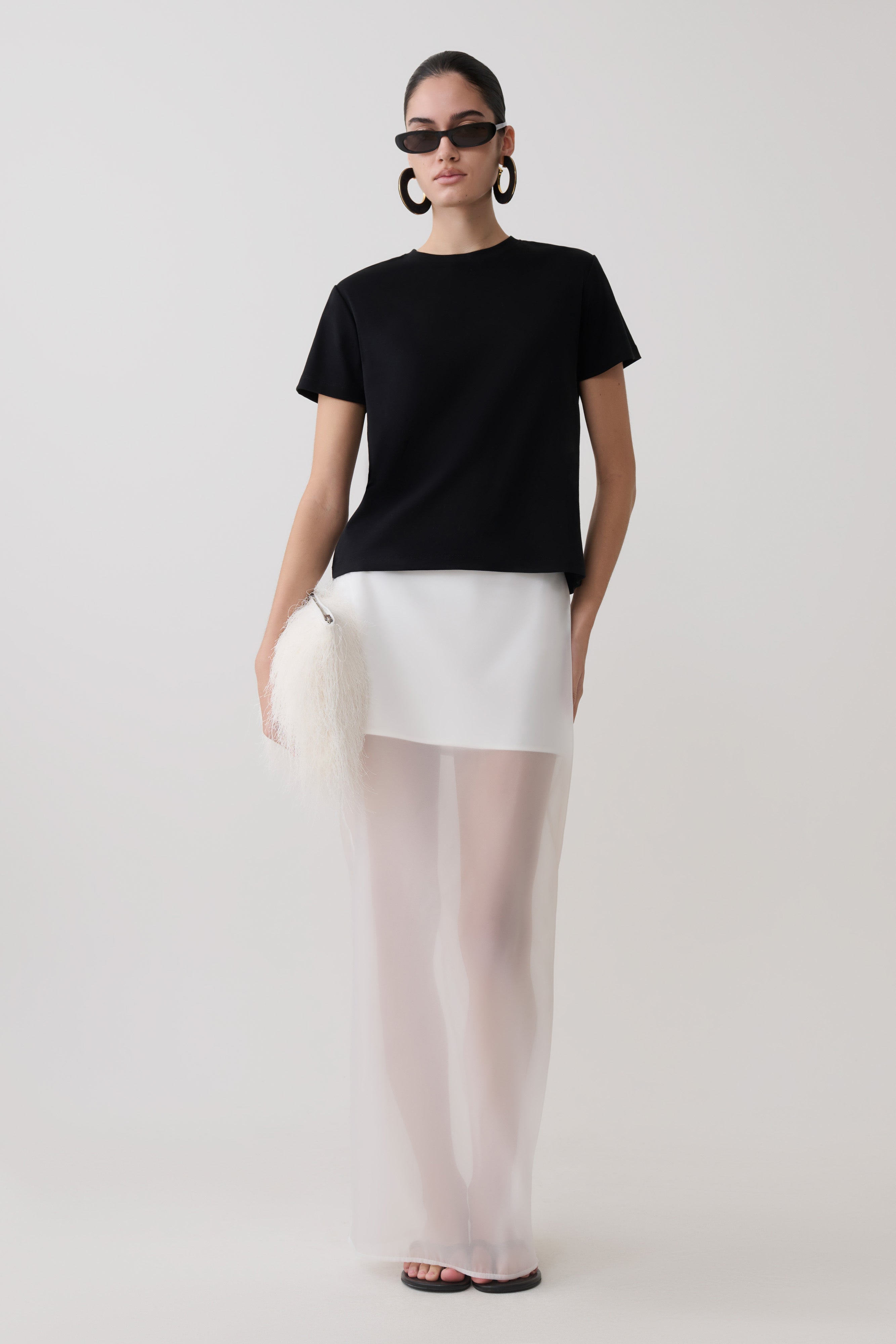 Ximena Organza Maxi Skirt - White