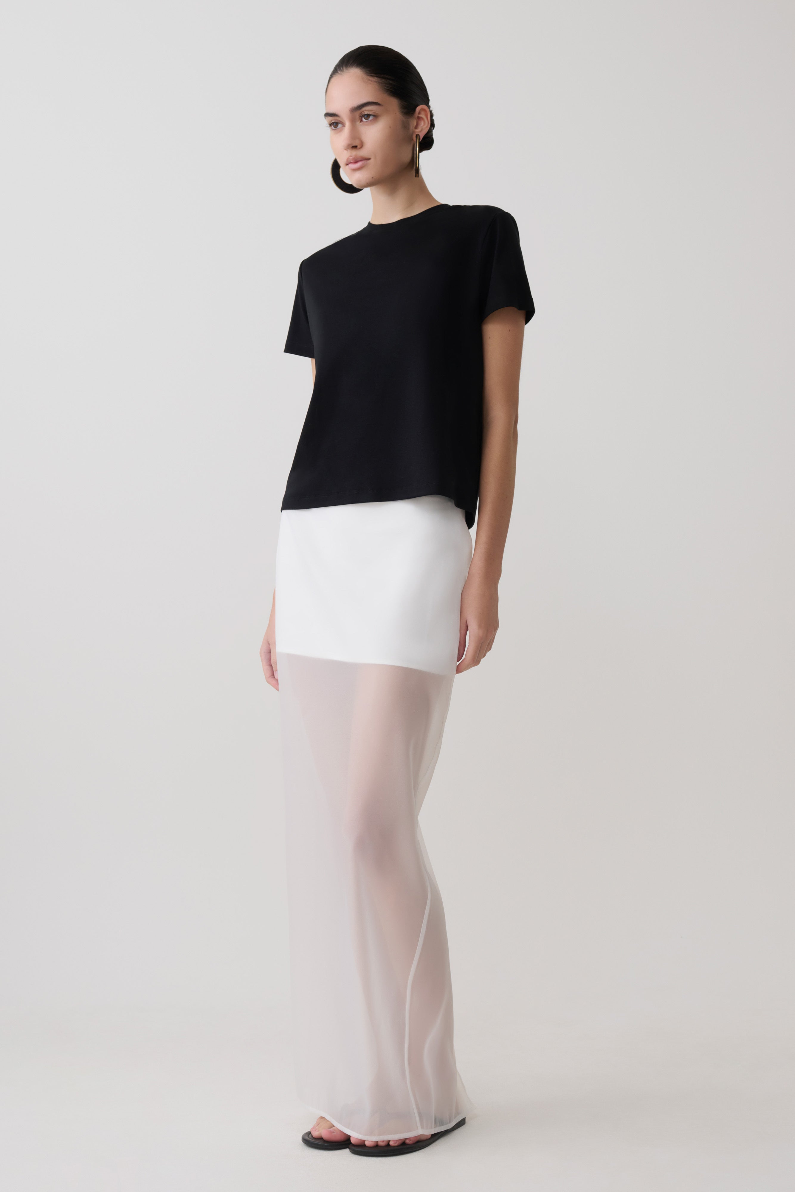 Ximena Organza Maxi Skirt - White