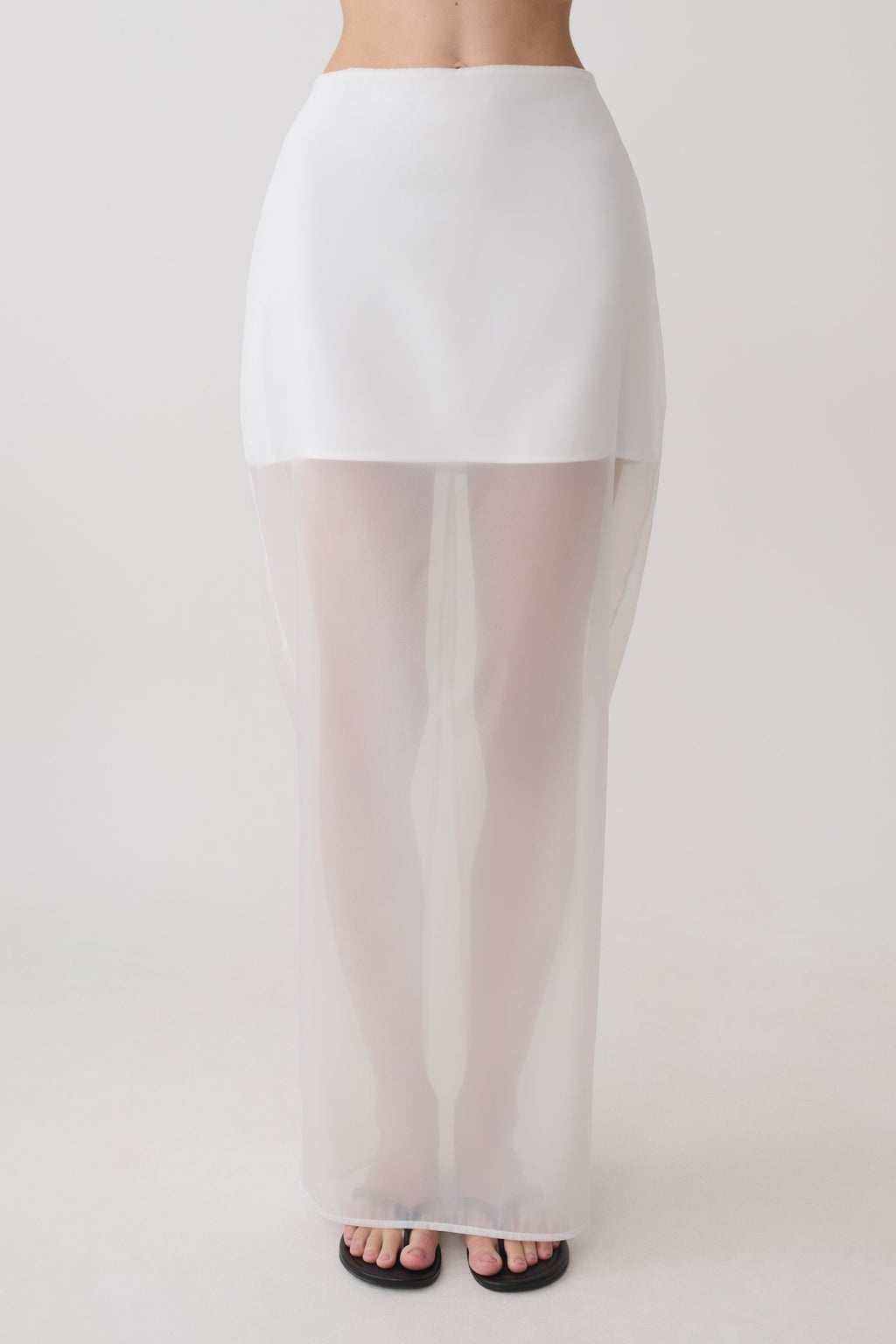 Ximena Organza Maxi Skirt - White