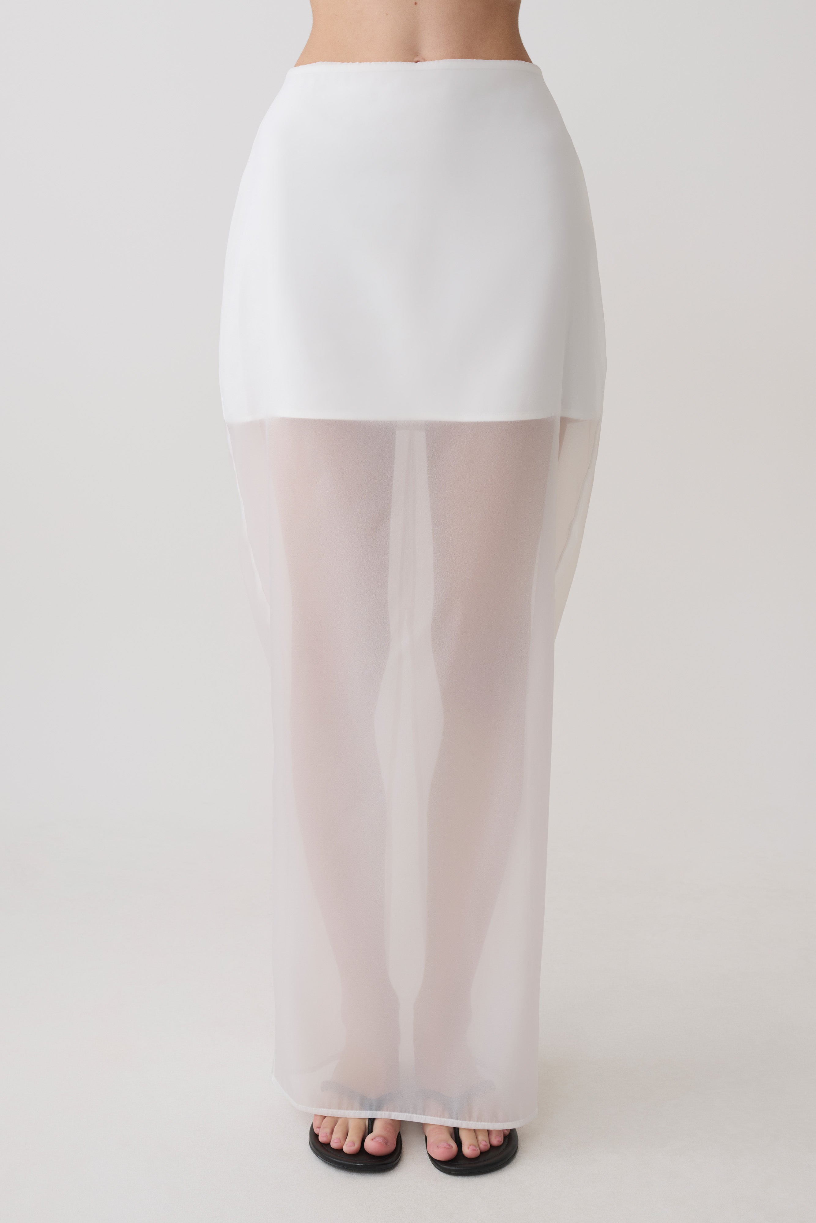 Ximena Organza Maxi Skirt - White