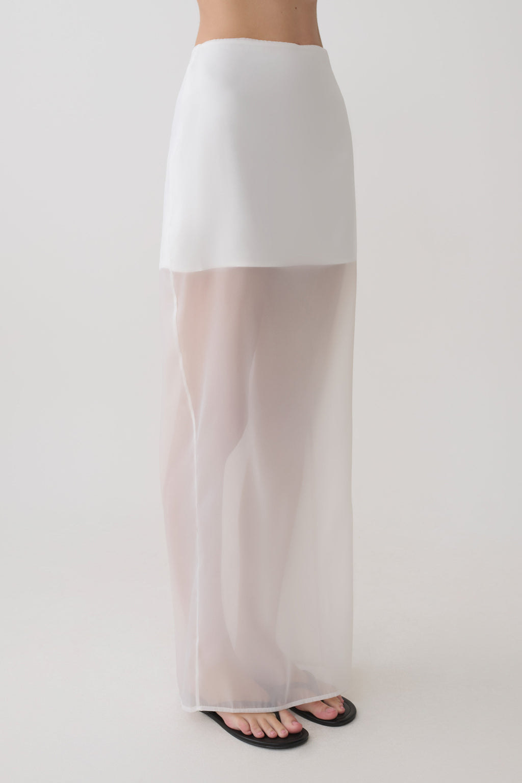 Ximena Organza Maxi Skirt - White