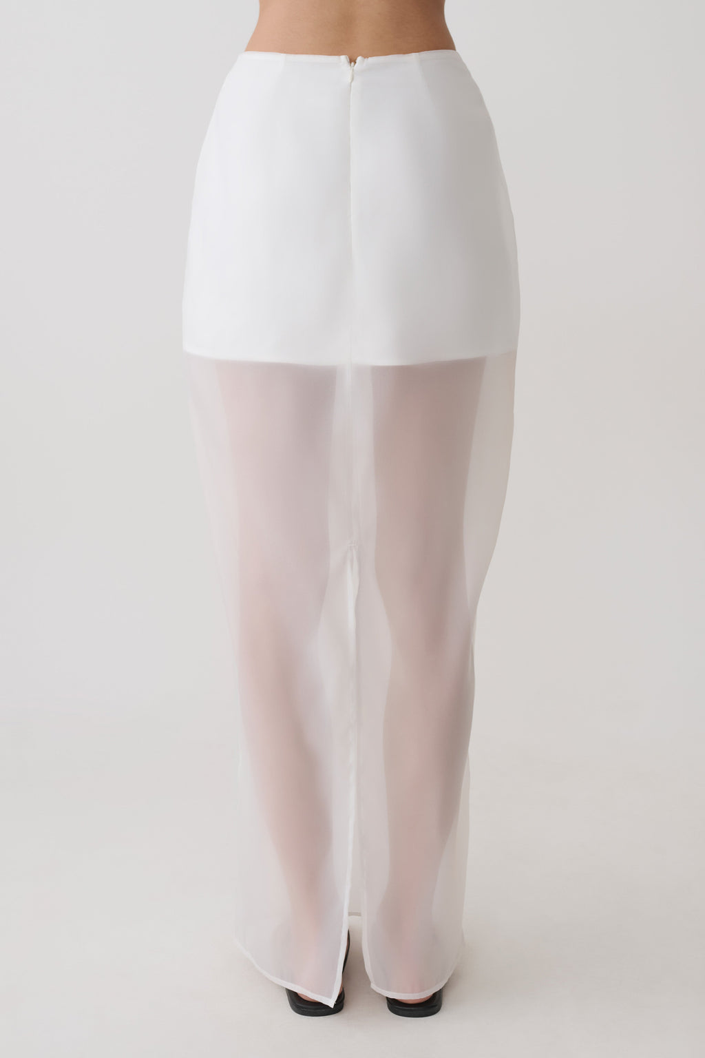 Ximena Organza Maxi Skirt - White