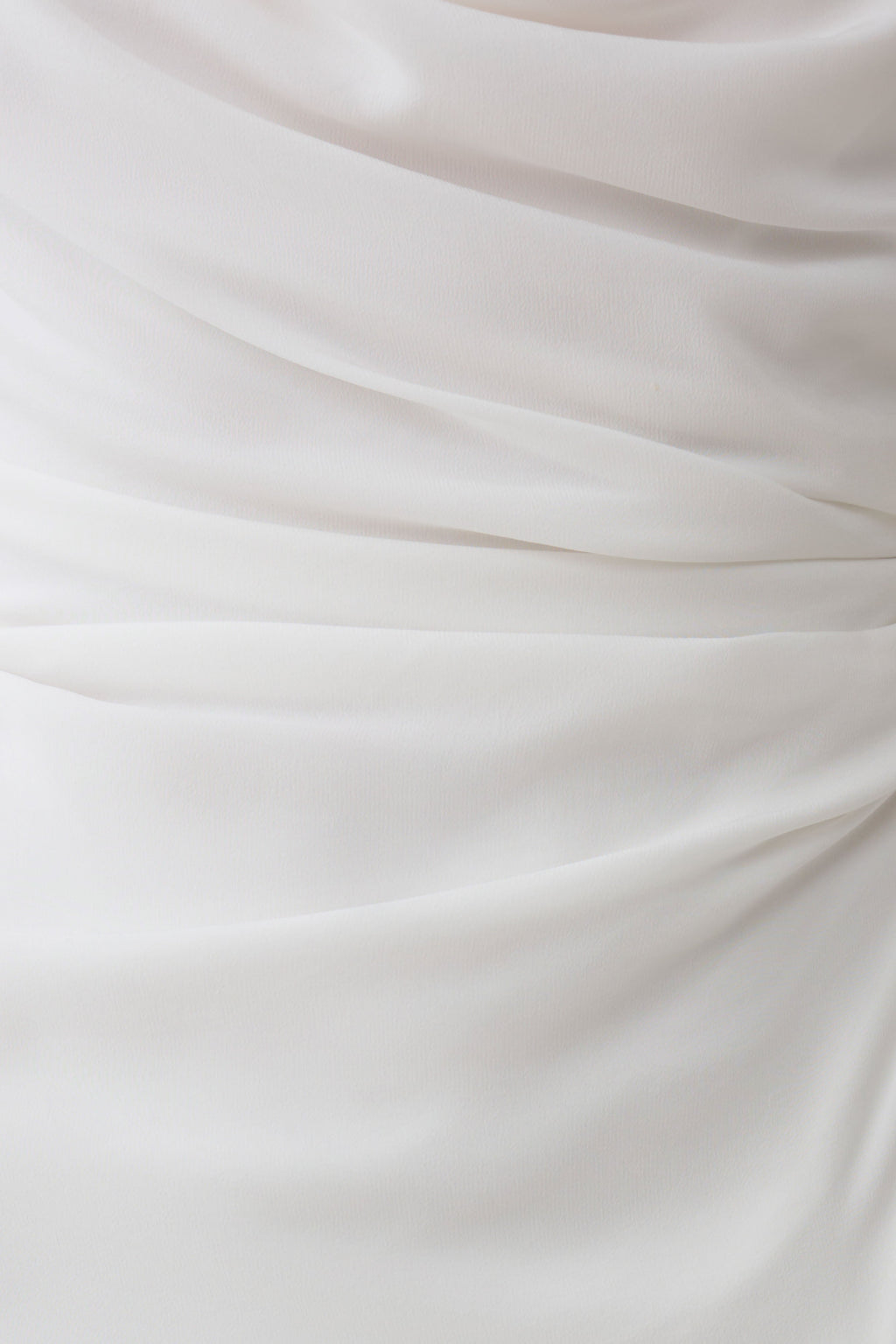 Lucile Cowl Drape Satin Mini Dress - White