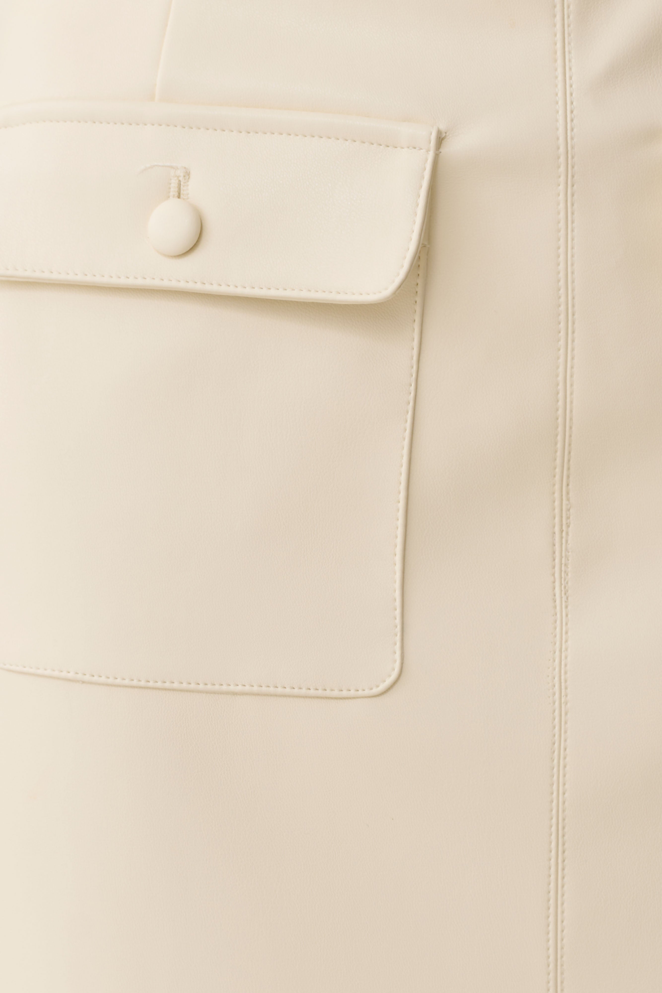 Winslet Faux Leather Maxi Skirt - Bone