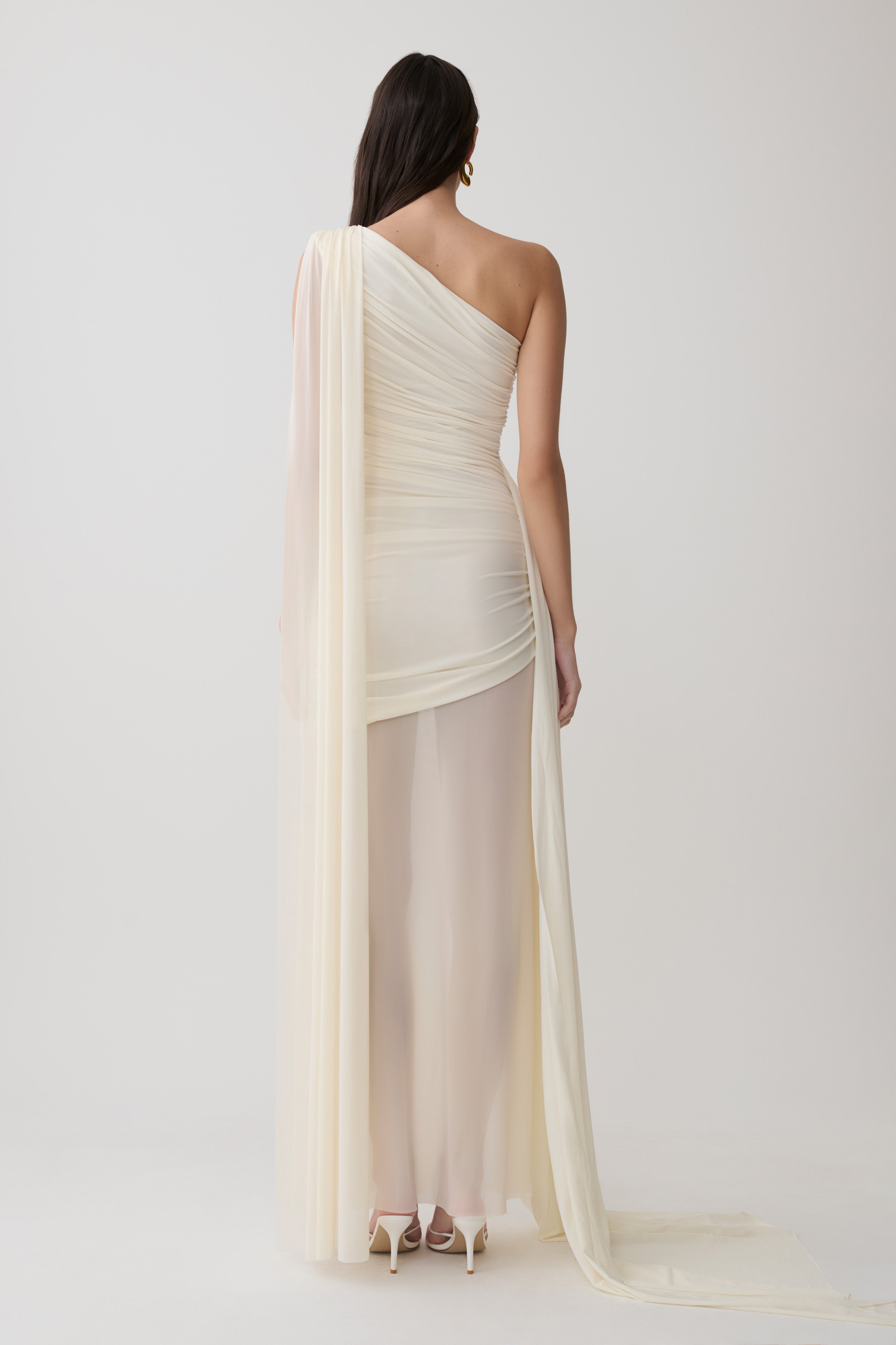 Asher Slinky One Shoulder Maxi Dress - Ivory