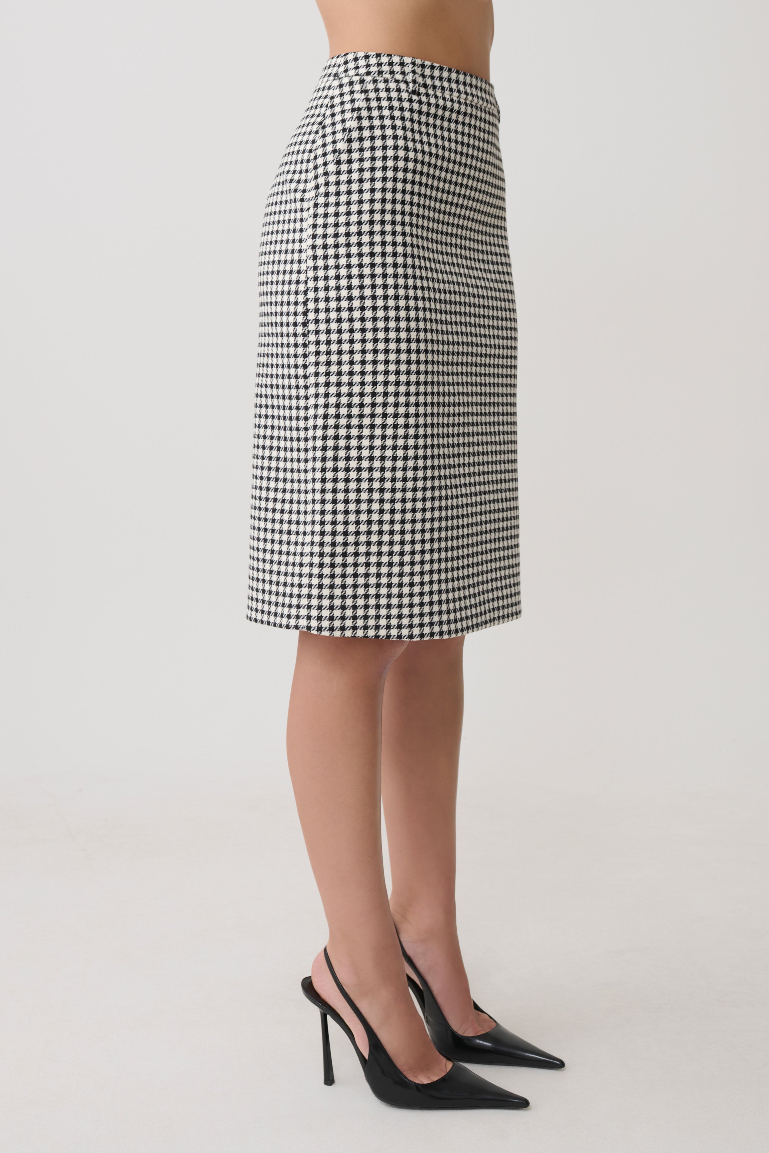 Amelie Tweed Midi Skirt - Houndstooth