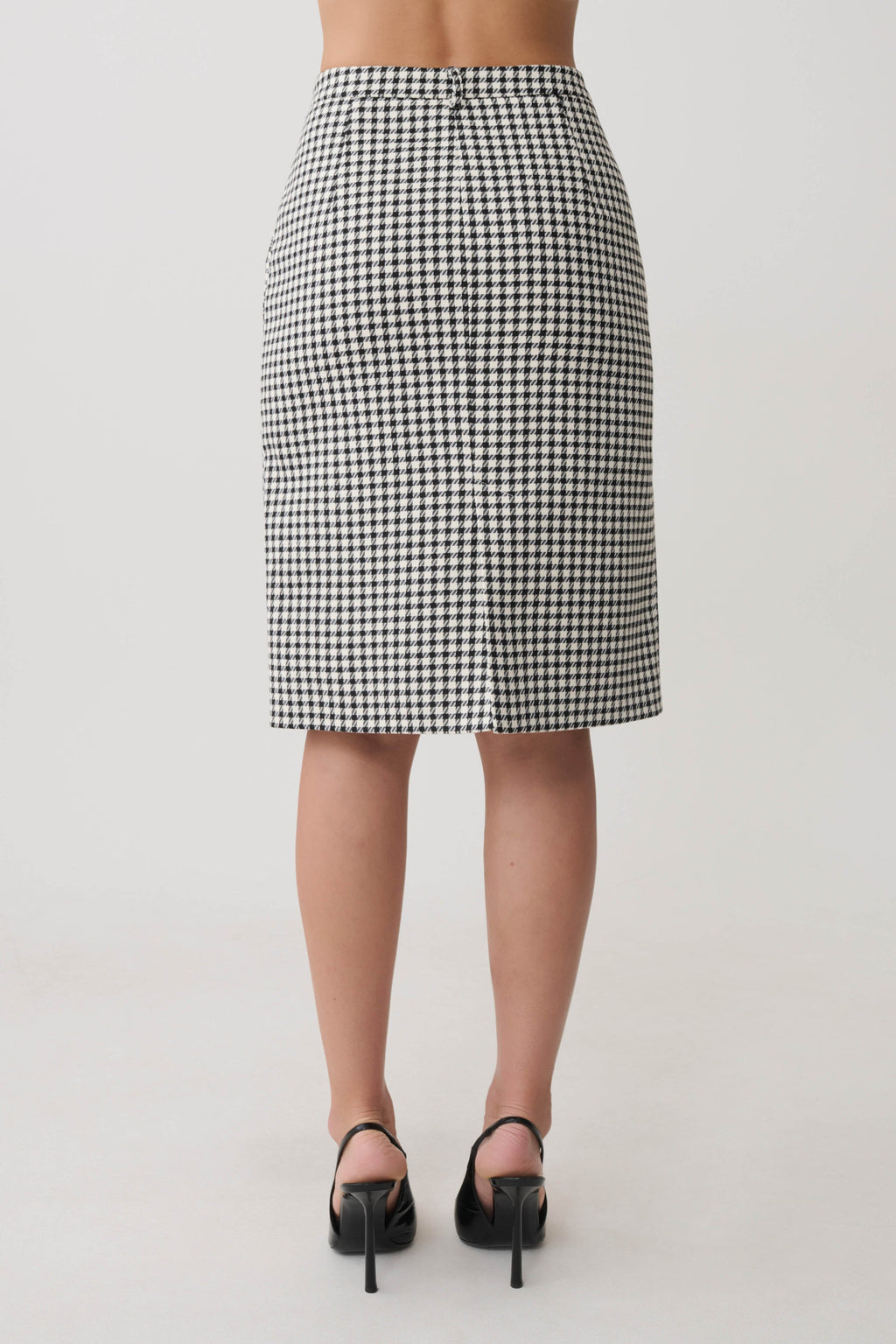 Amelie Tweed Midi Skirt - Houndstooth