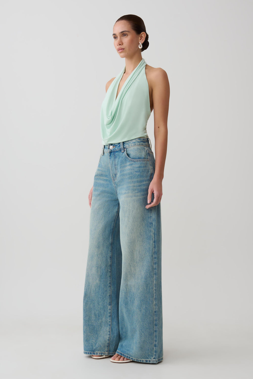 Huyen Cowl Front Modal Top - Mint