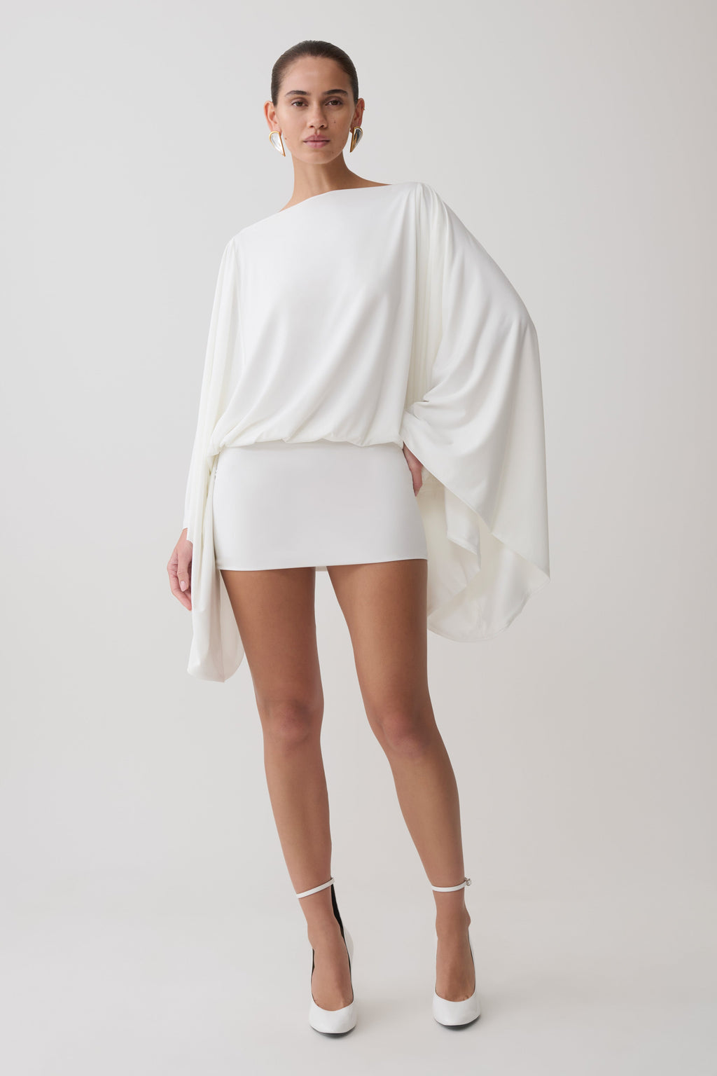 Jessy Draped Mini Dress - Ivory