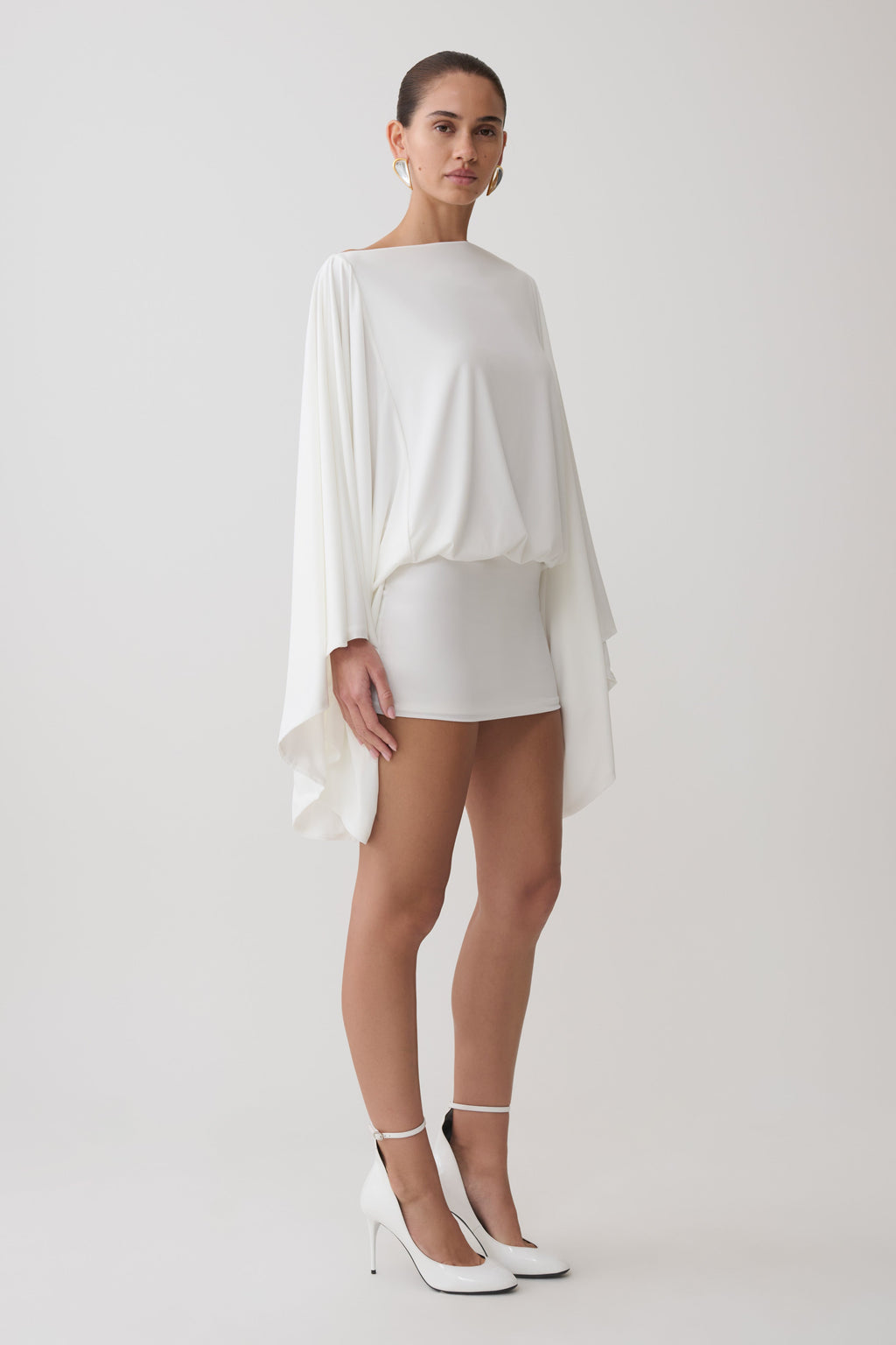 Jessy Draped Mini Dress - Ivory
