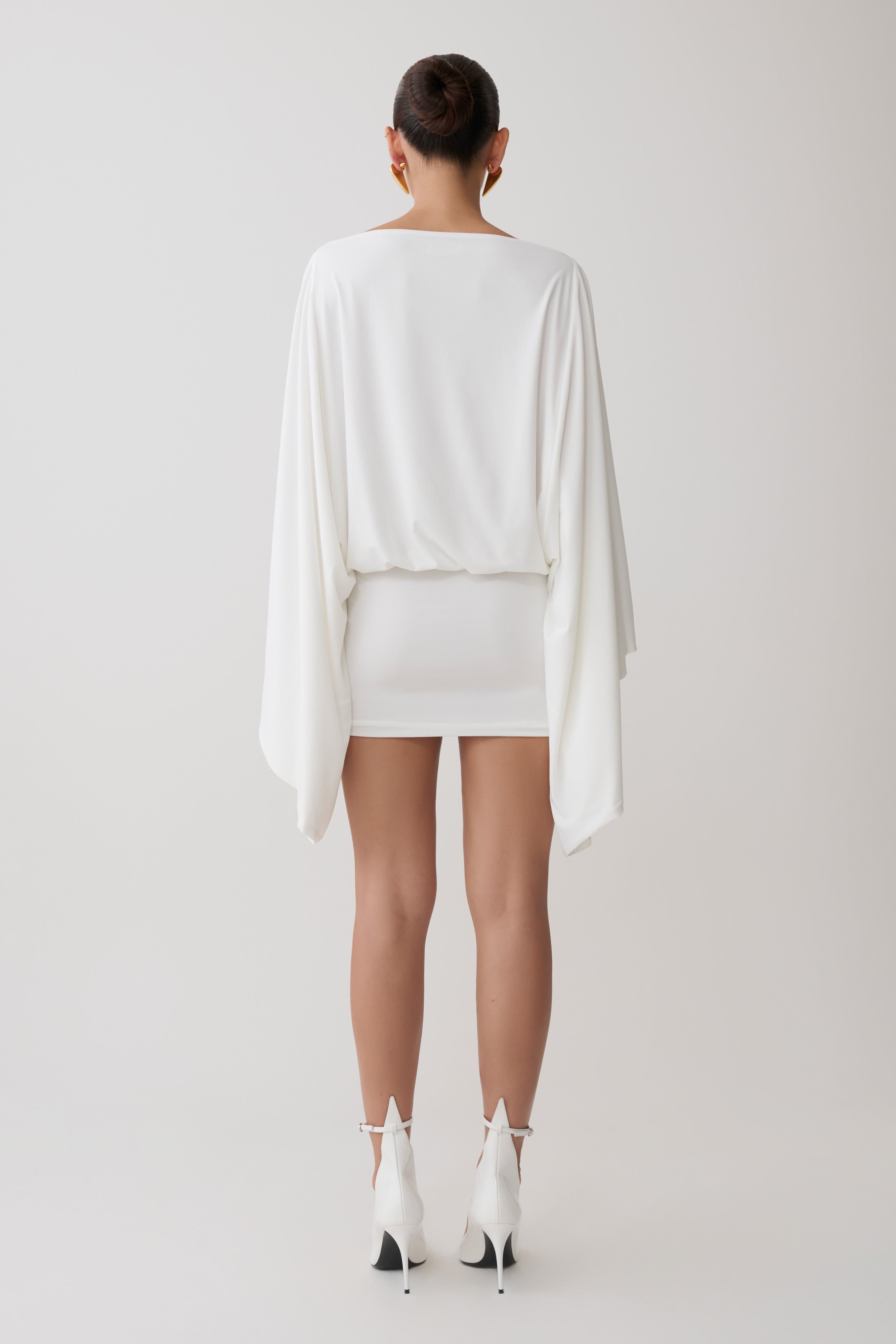 Jessy Draped Mini Dress - Ivory