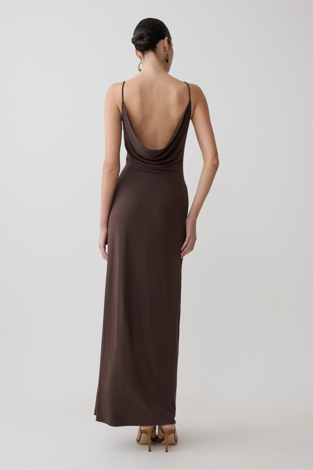 Joni Cowl Maxi Dress - Bitter Chocolate