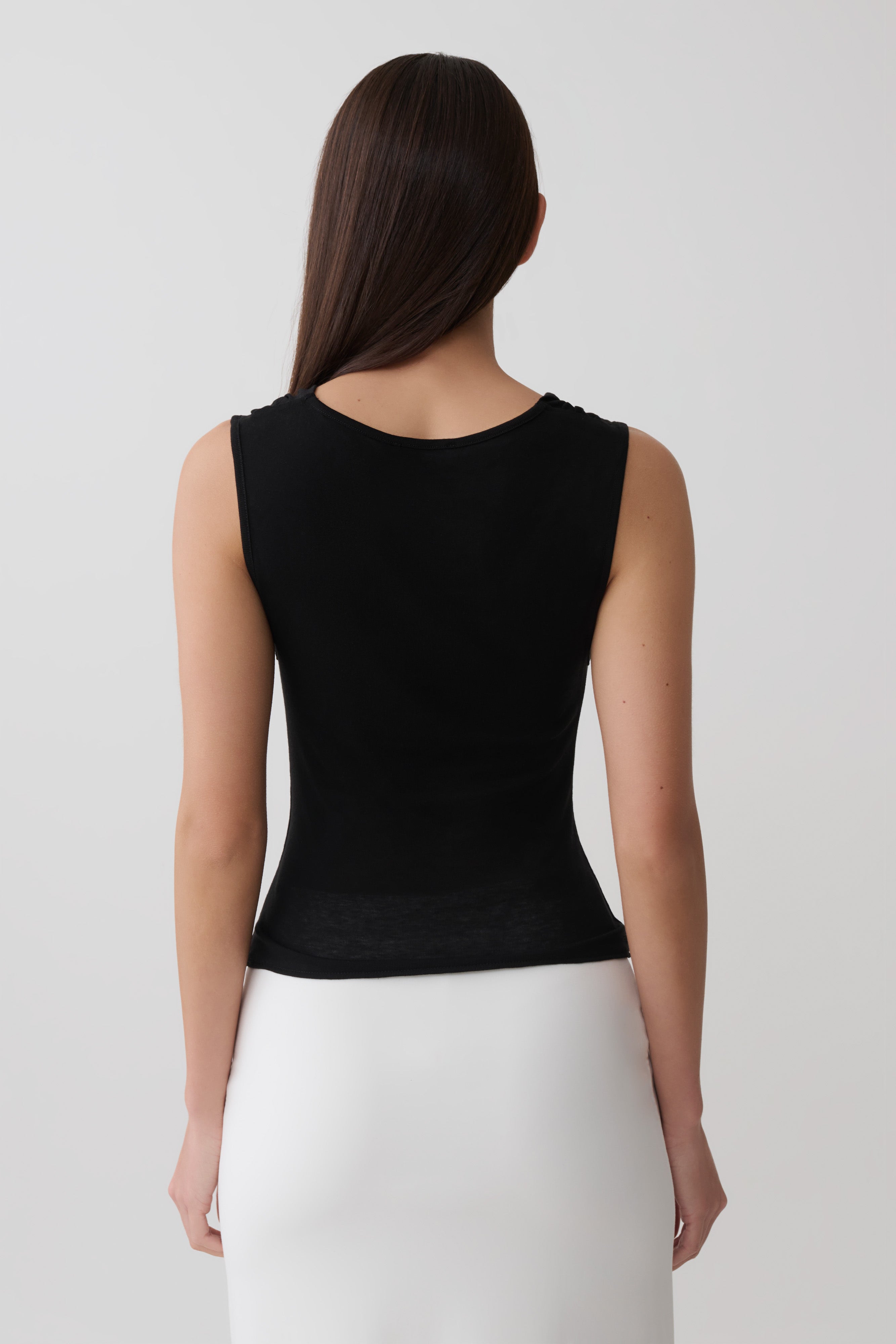 Ciaran Sleeveless Sheer Top - Black