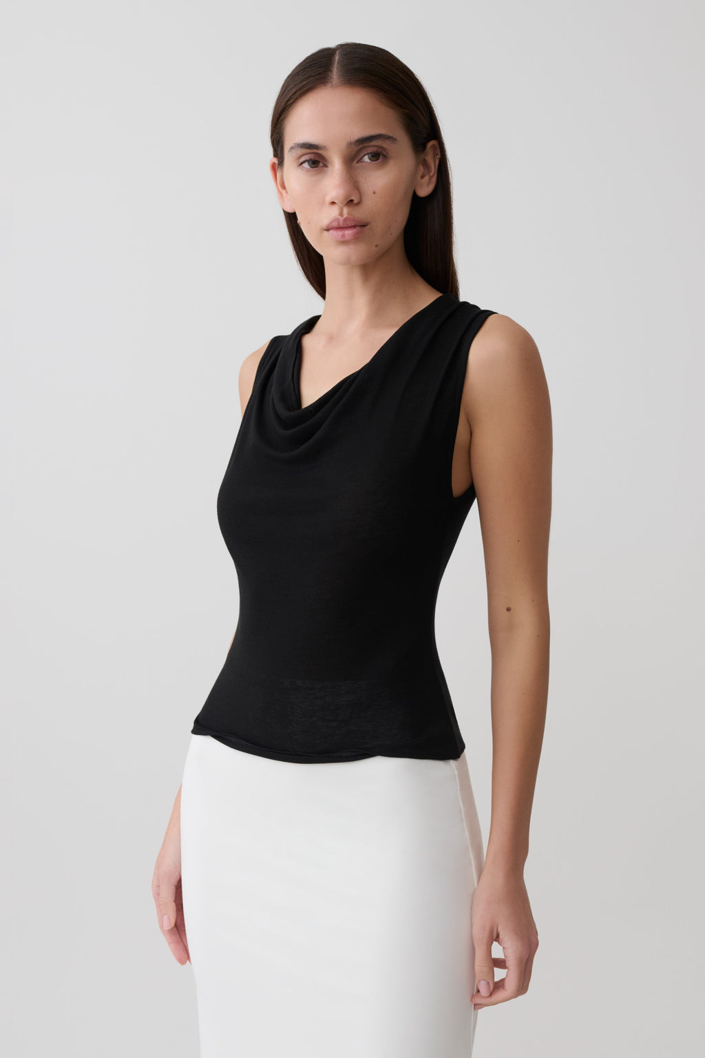 Ciaran Sleeveless Sheer Top - Black