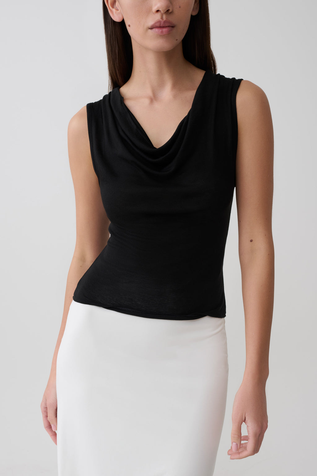 Ciaran Sleeveless Sheer Top - Black
