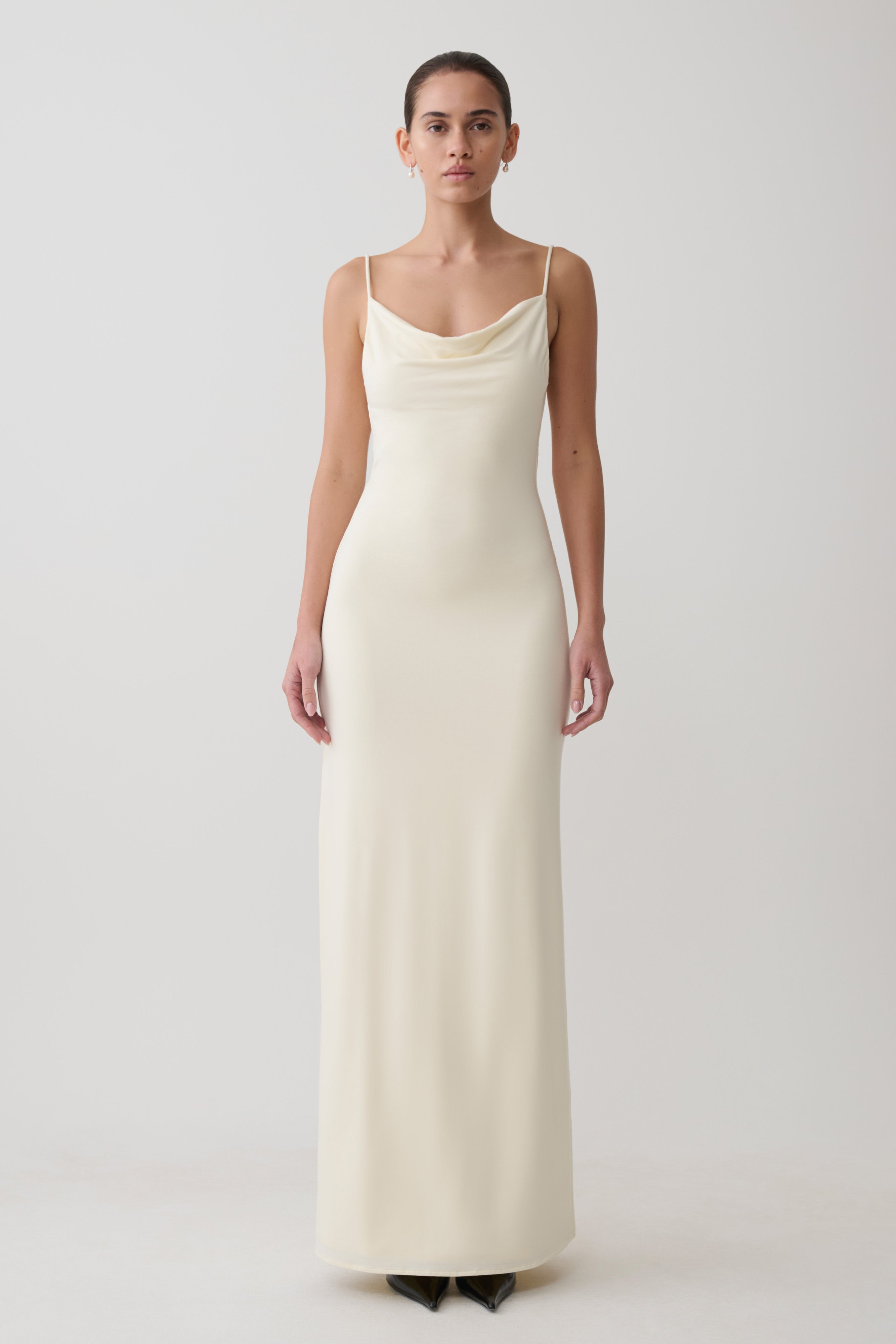 Joni Cowl Maxi Dress - Ivory