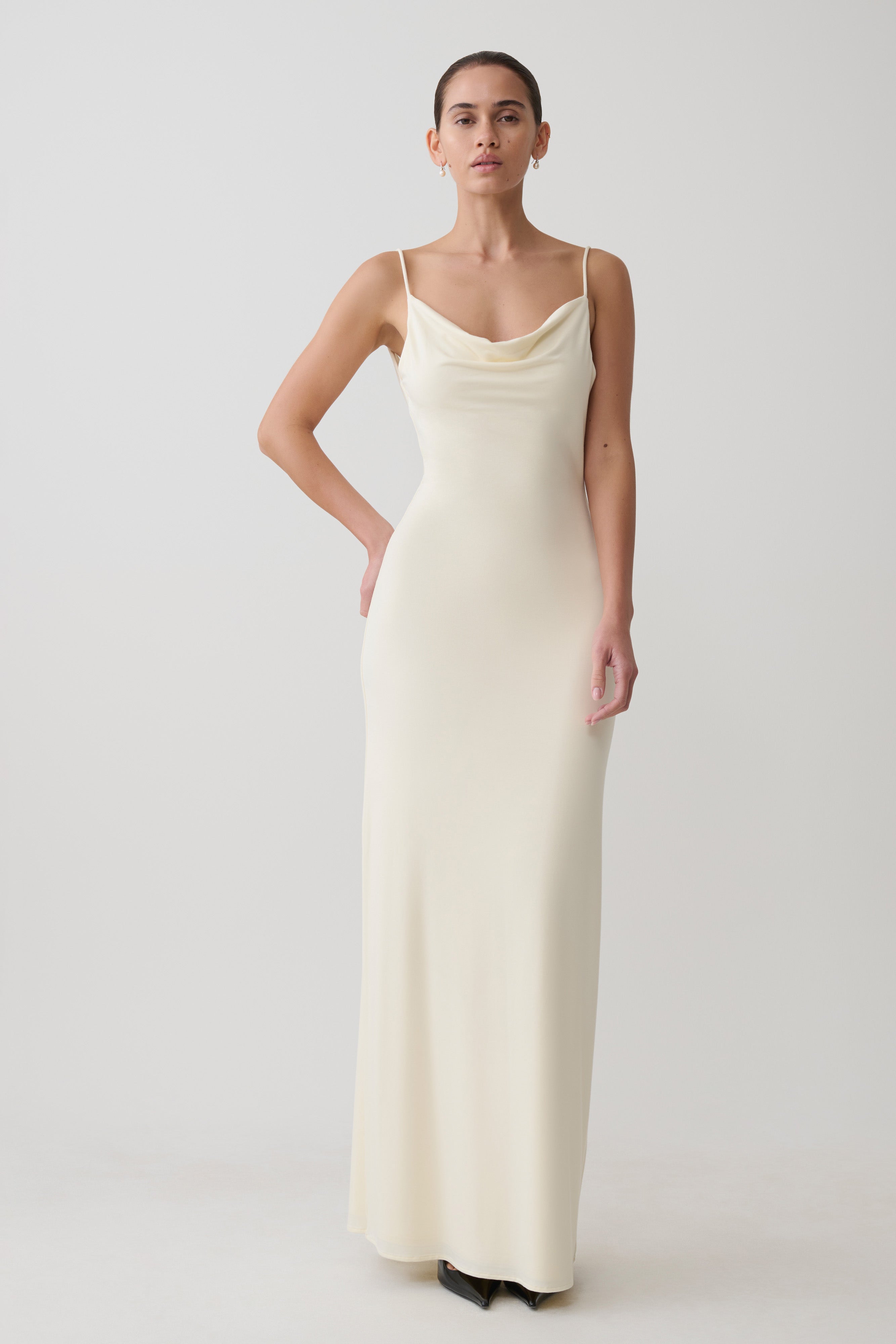 Joni Cowl Maxi Dress - Ivory