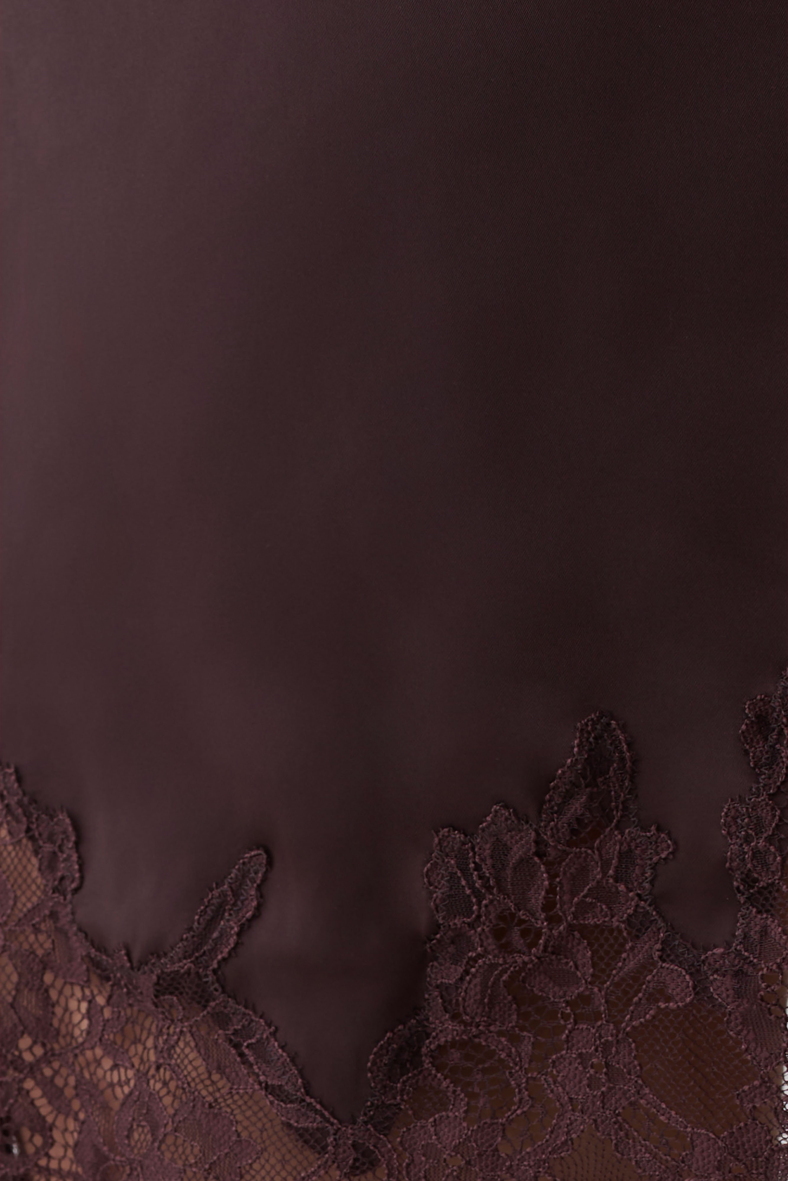Nina Lace And Satin Mini Skirt - Chocolate